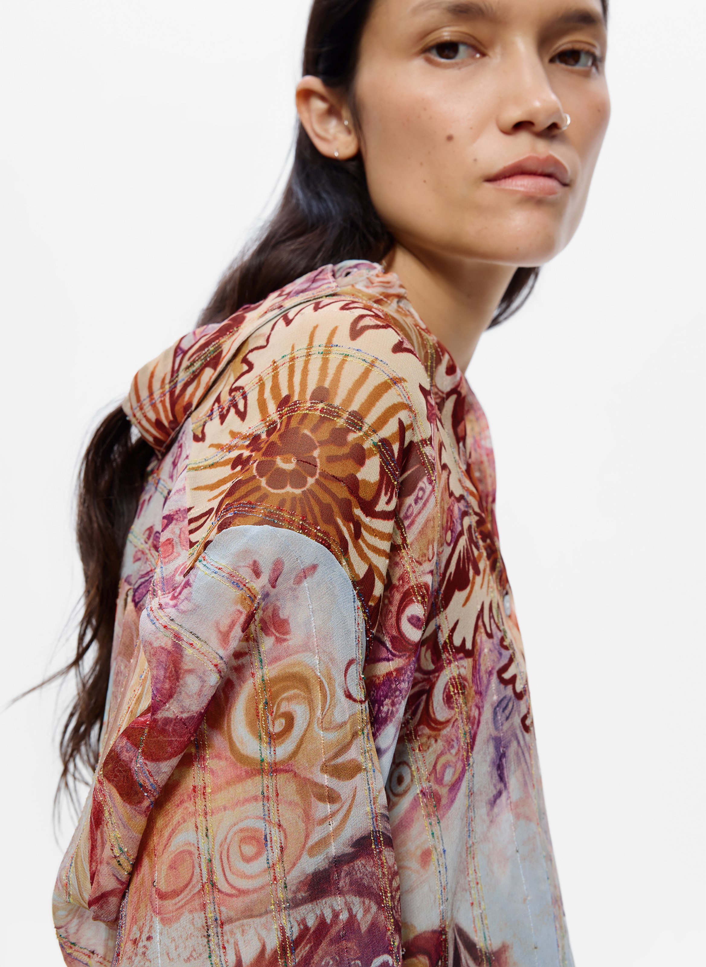 Chemise droite imprimée DESIGUAL Rouge