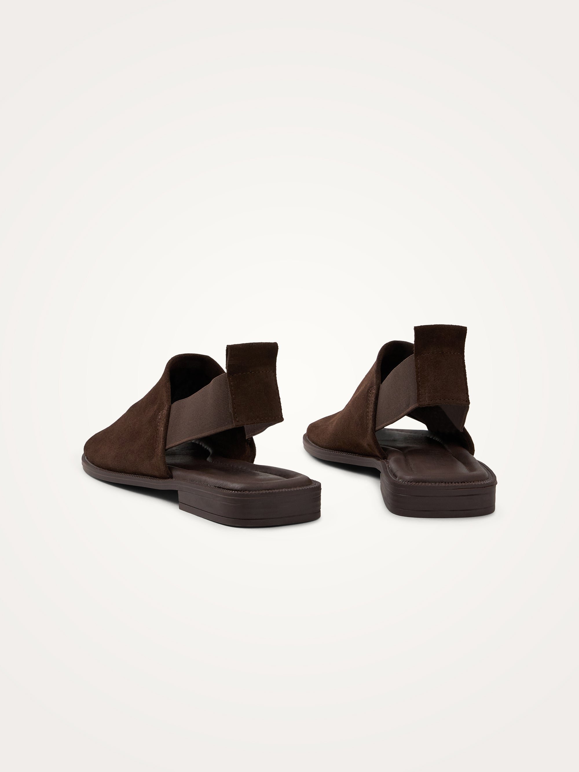 Suede mules with elastic strap VANESSA WU Brown