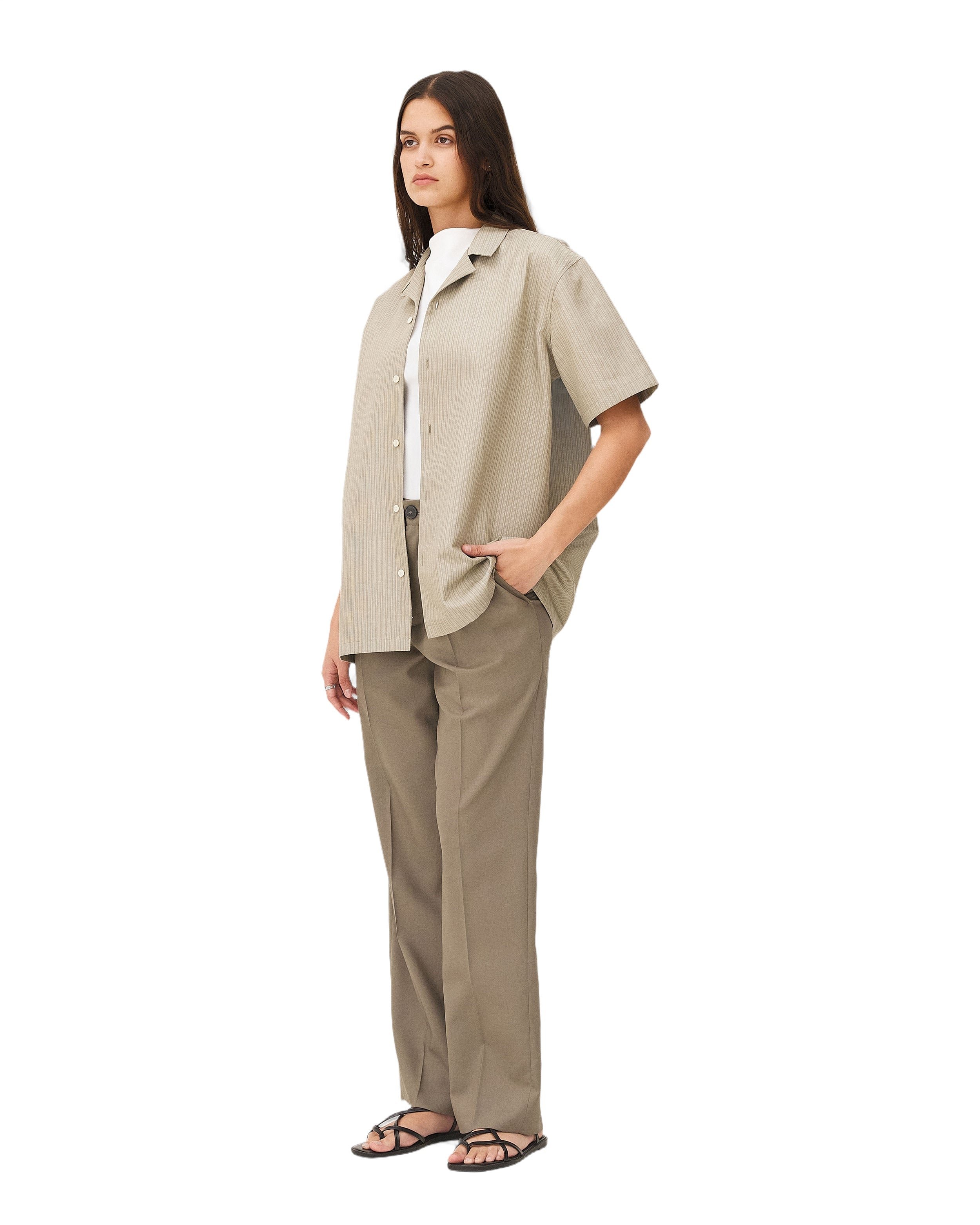 Wide-leg pleated pants by LOTTEN STONE Noyoco Grey