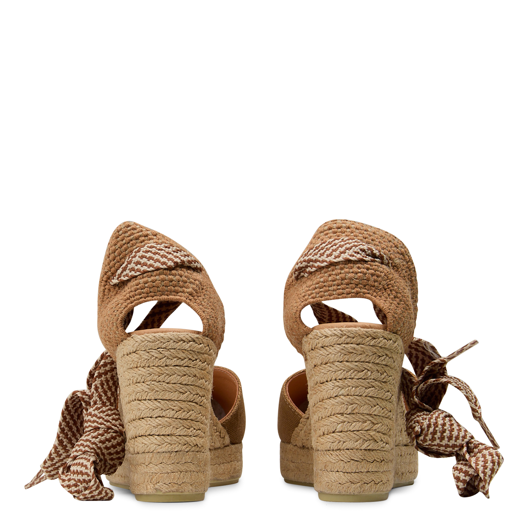 Espadrilles compensées en coton MAISON 123 Beige