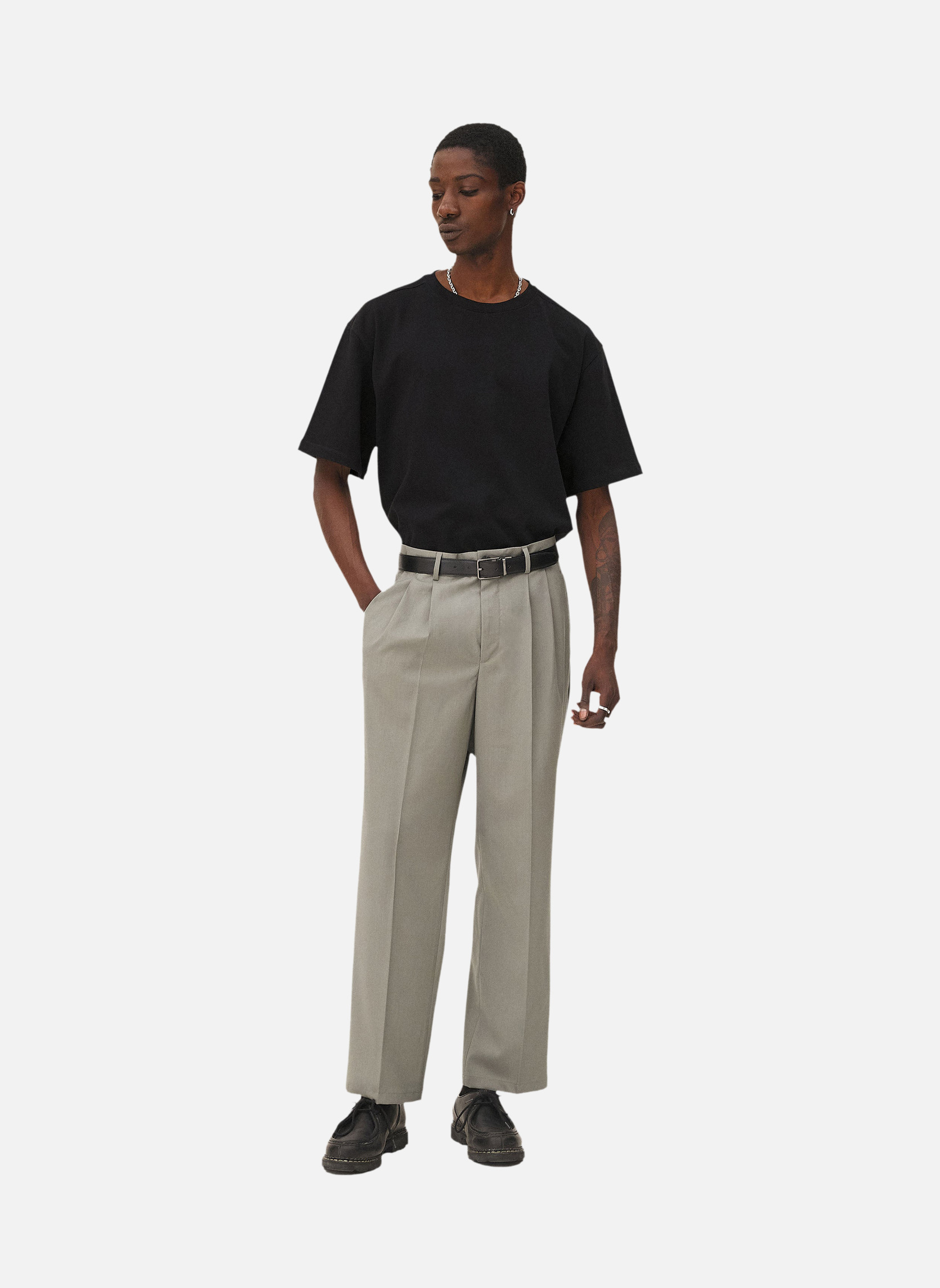 Pleated trousers Eucalyptus Noyoco Green
