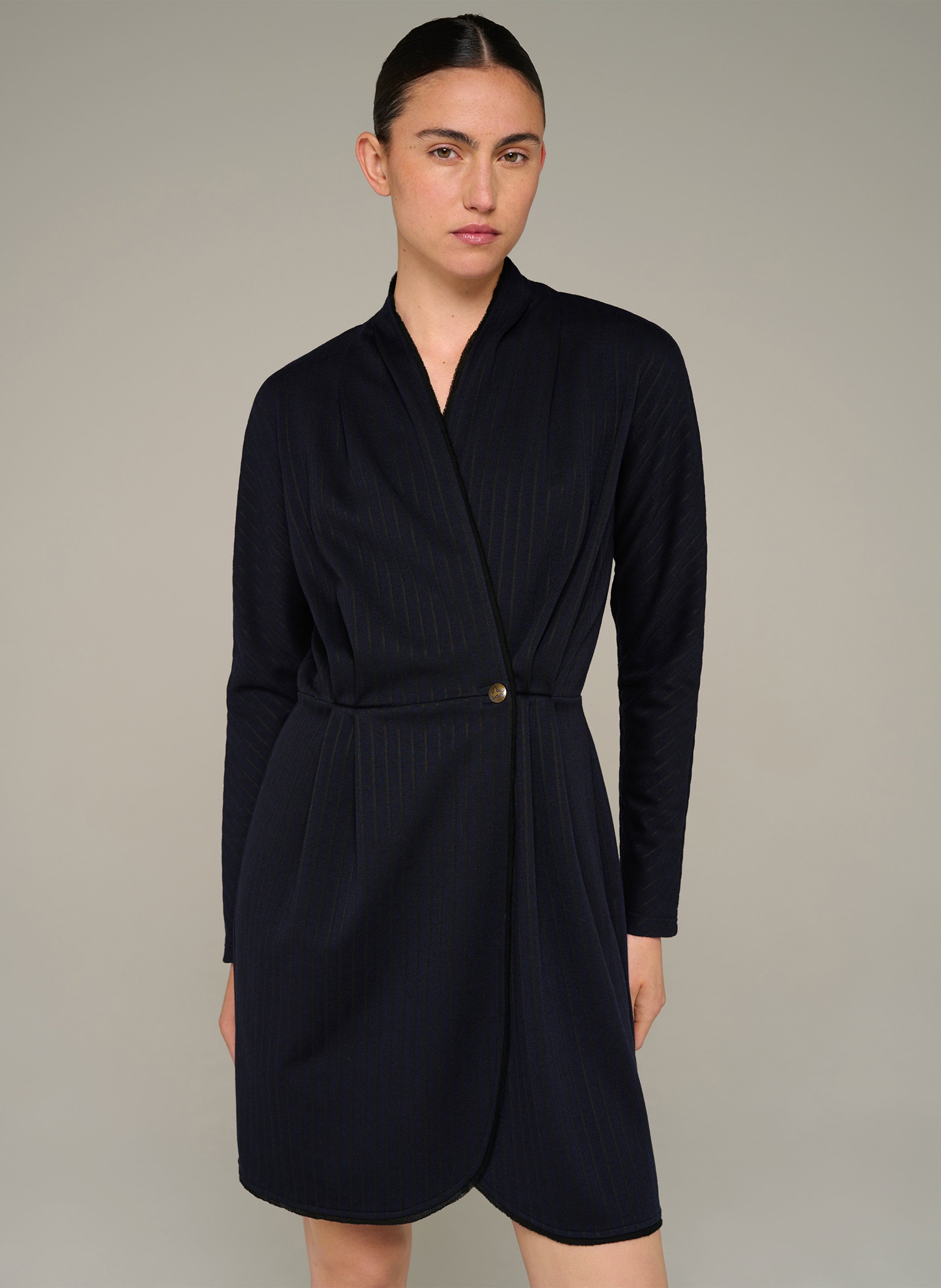Gestreepte jurk met V-hals COTELAC Blauw