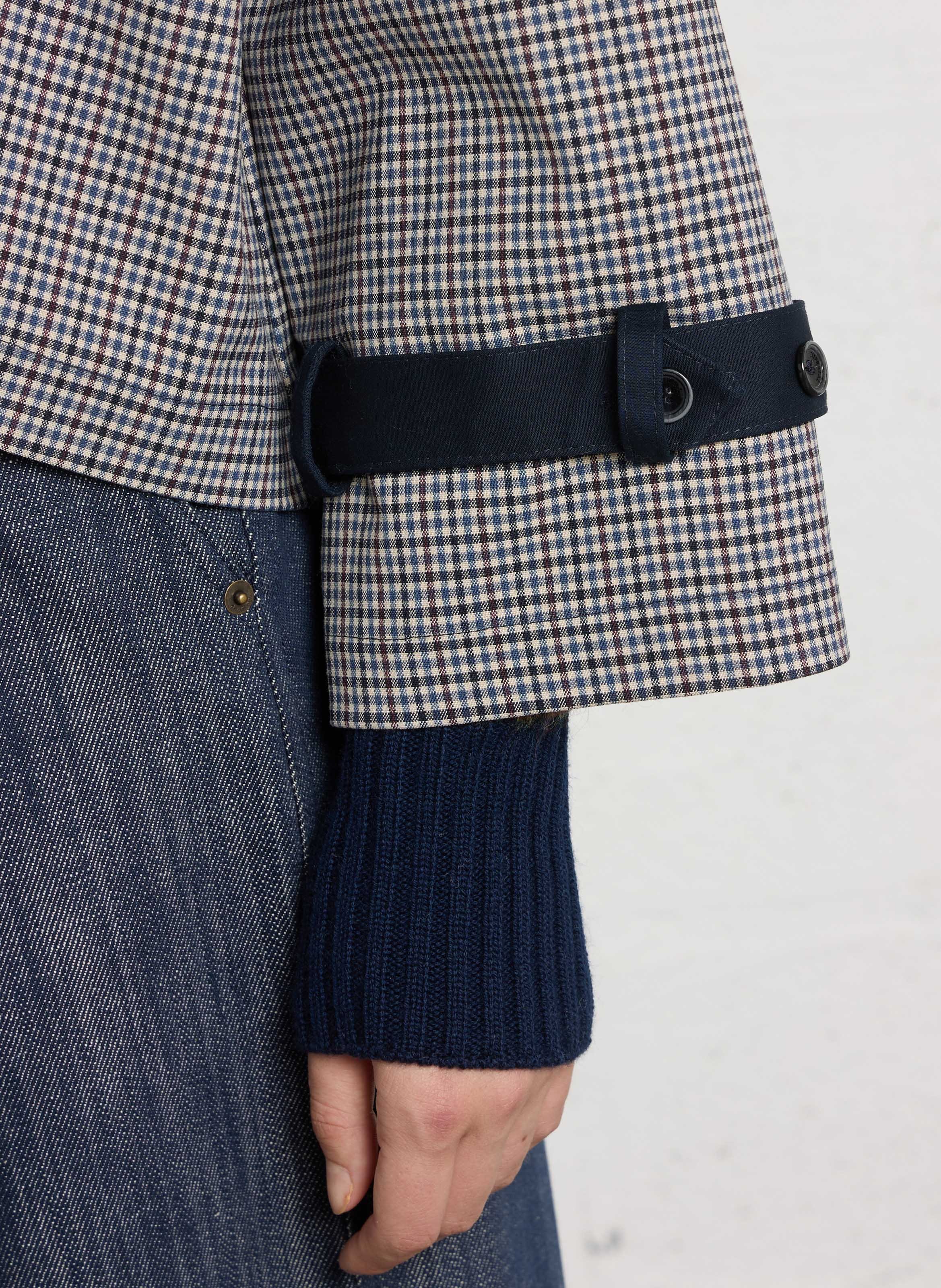 Short plaid trench coat IMPERIAL Beige