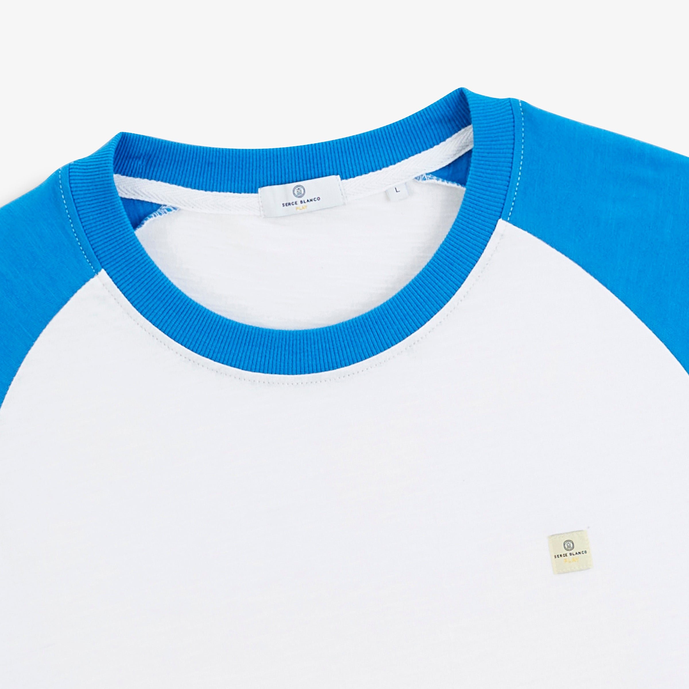 Long-sleeve round neck printed play T-shirt. SERGE BLANCO White
