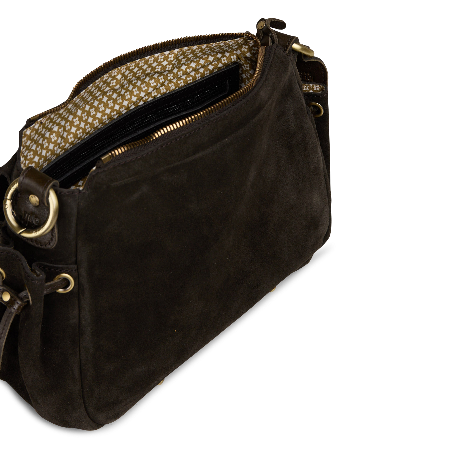 Sac bandoulière en cuir MILA LOUISE Kaki