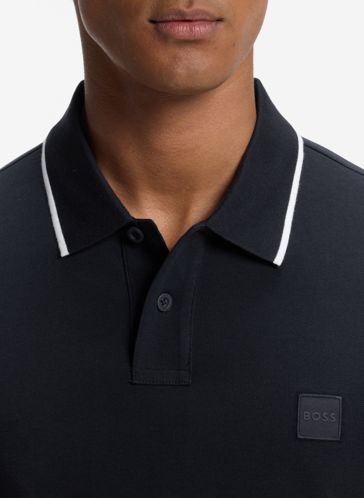 Straight cotton polo shirt BOSS Blue