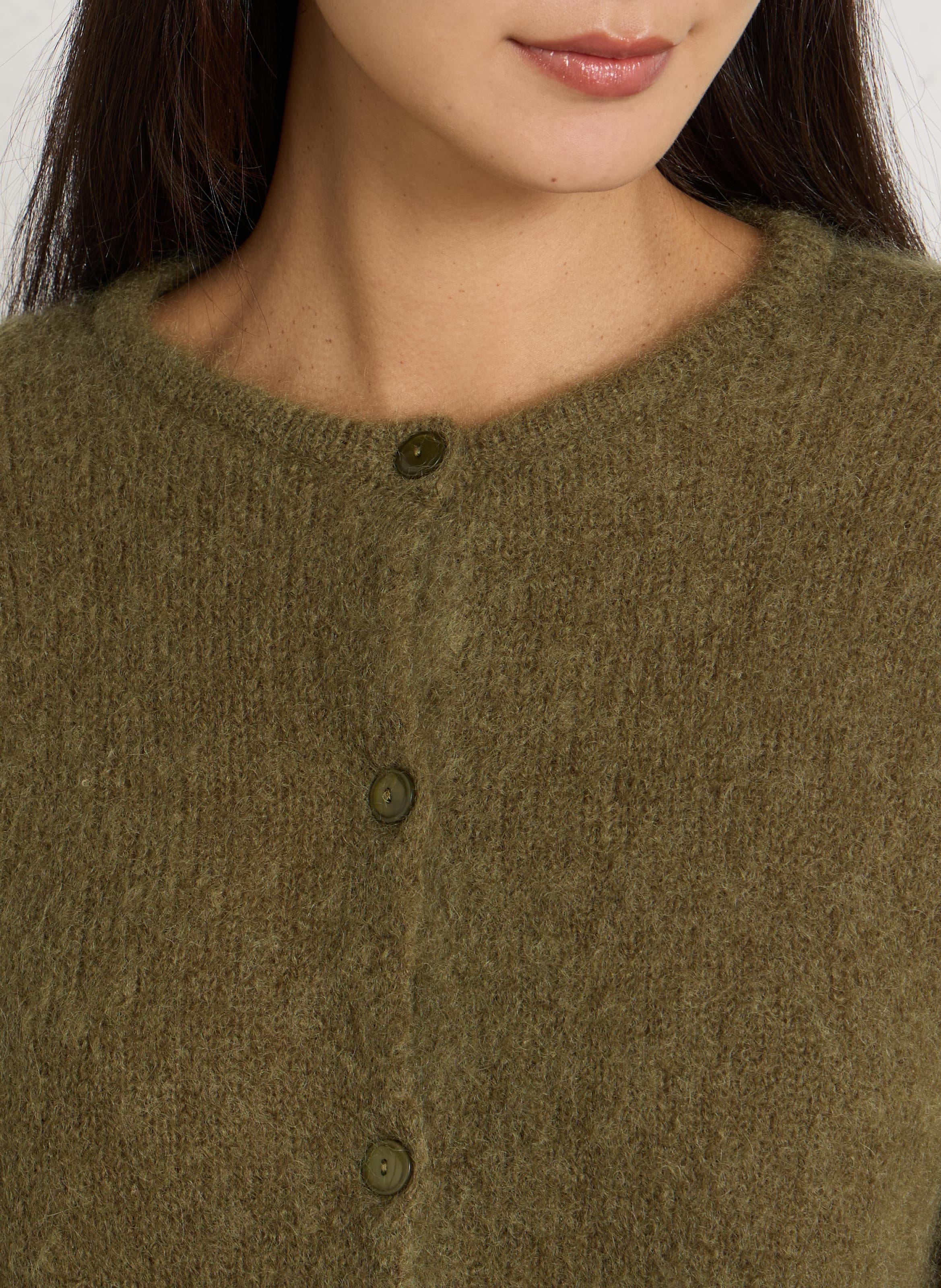 Loose-fit mohair-mix cardigan  DES PETITS HAUTS Green