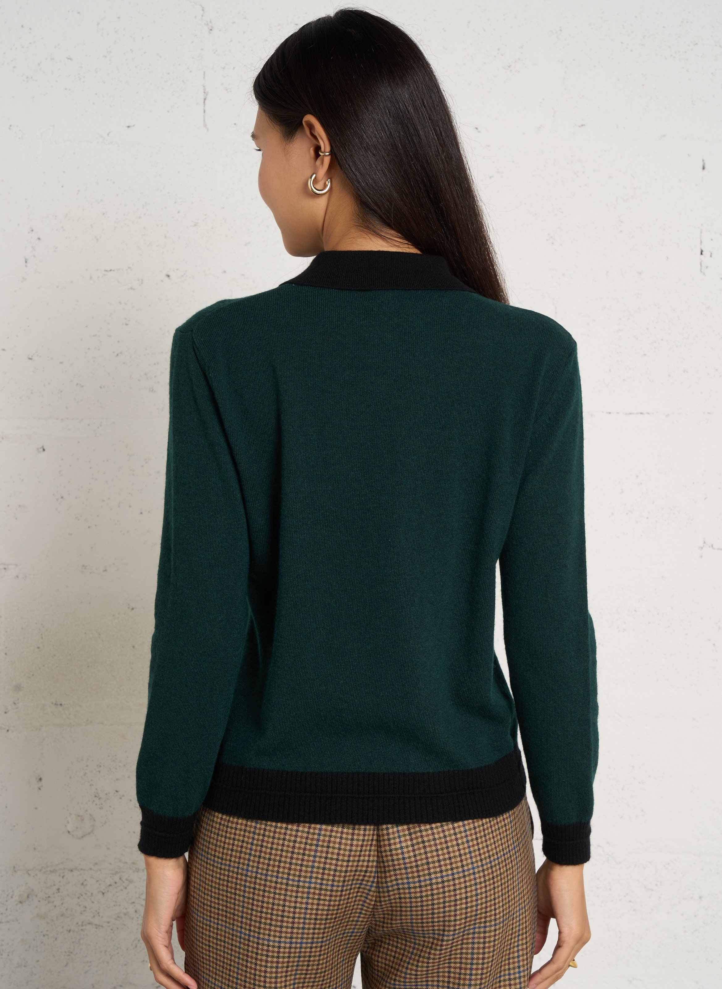 Wollmix-Pullover mit Polokragen DIEGA Grun