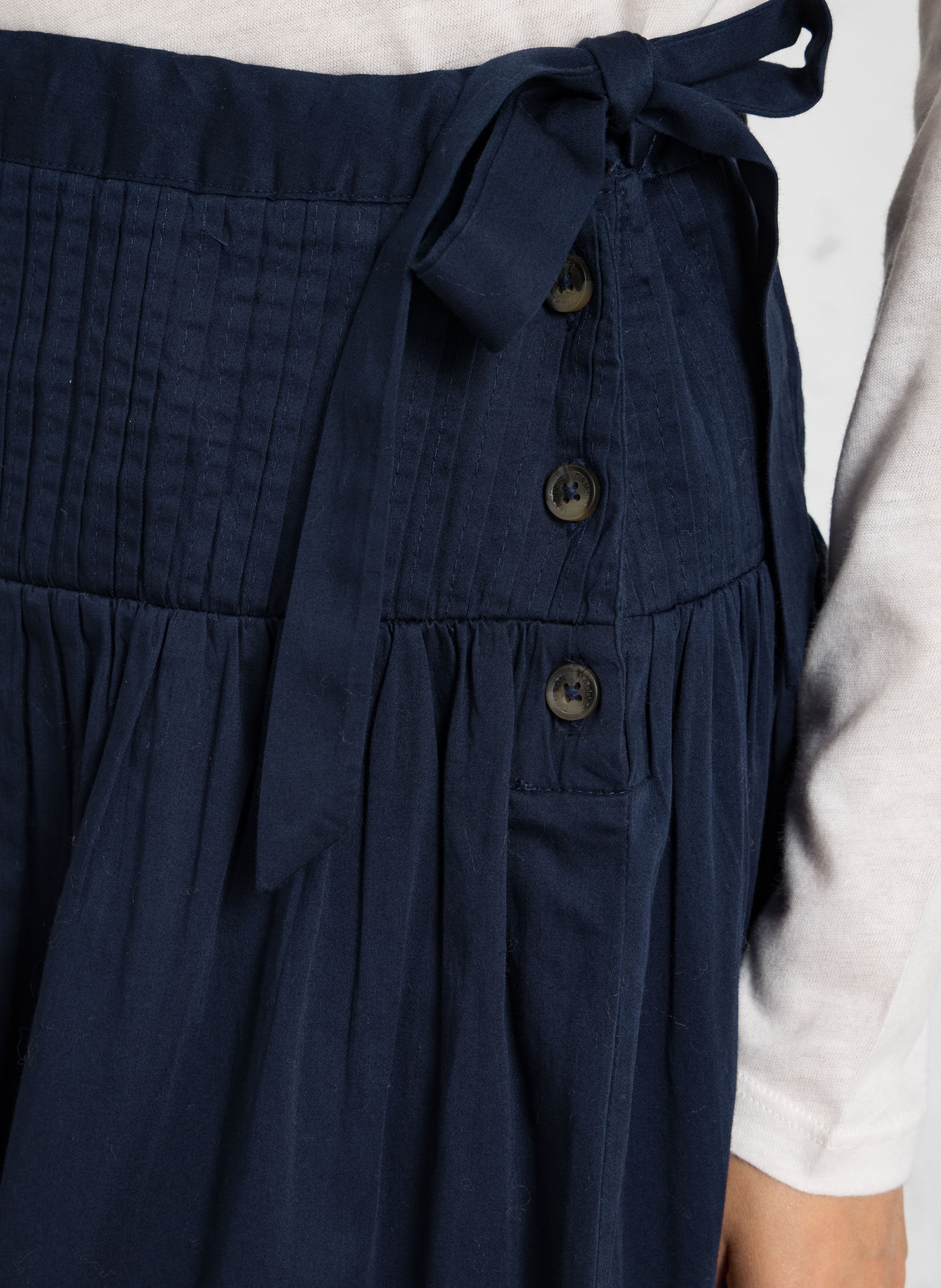 Jupe midi évasée en coton bio DAMSON MADDER Bleu