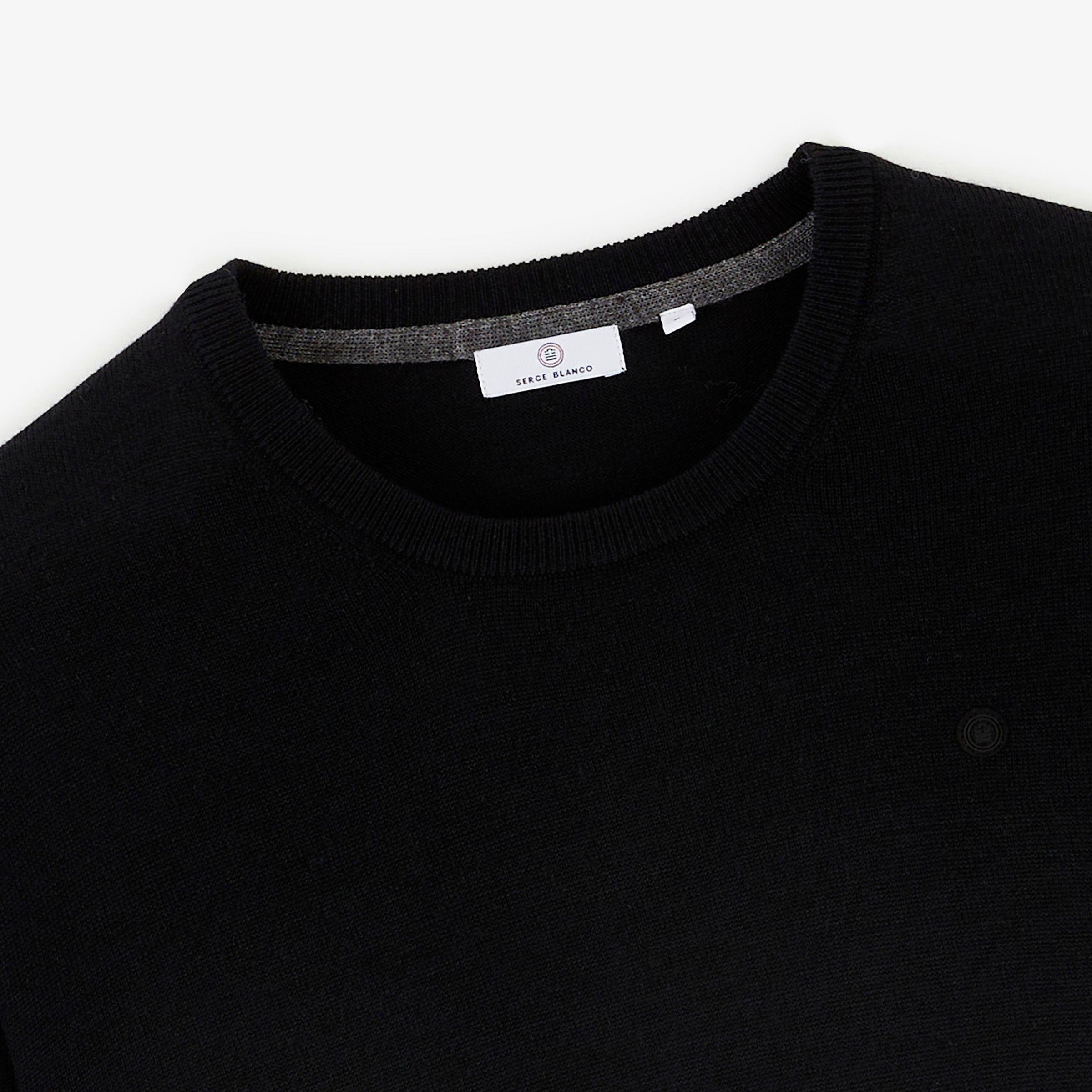Black essential crew-neck MAO pullover SERGE BLANCO Black
