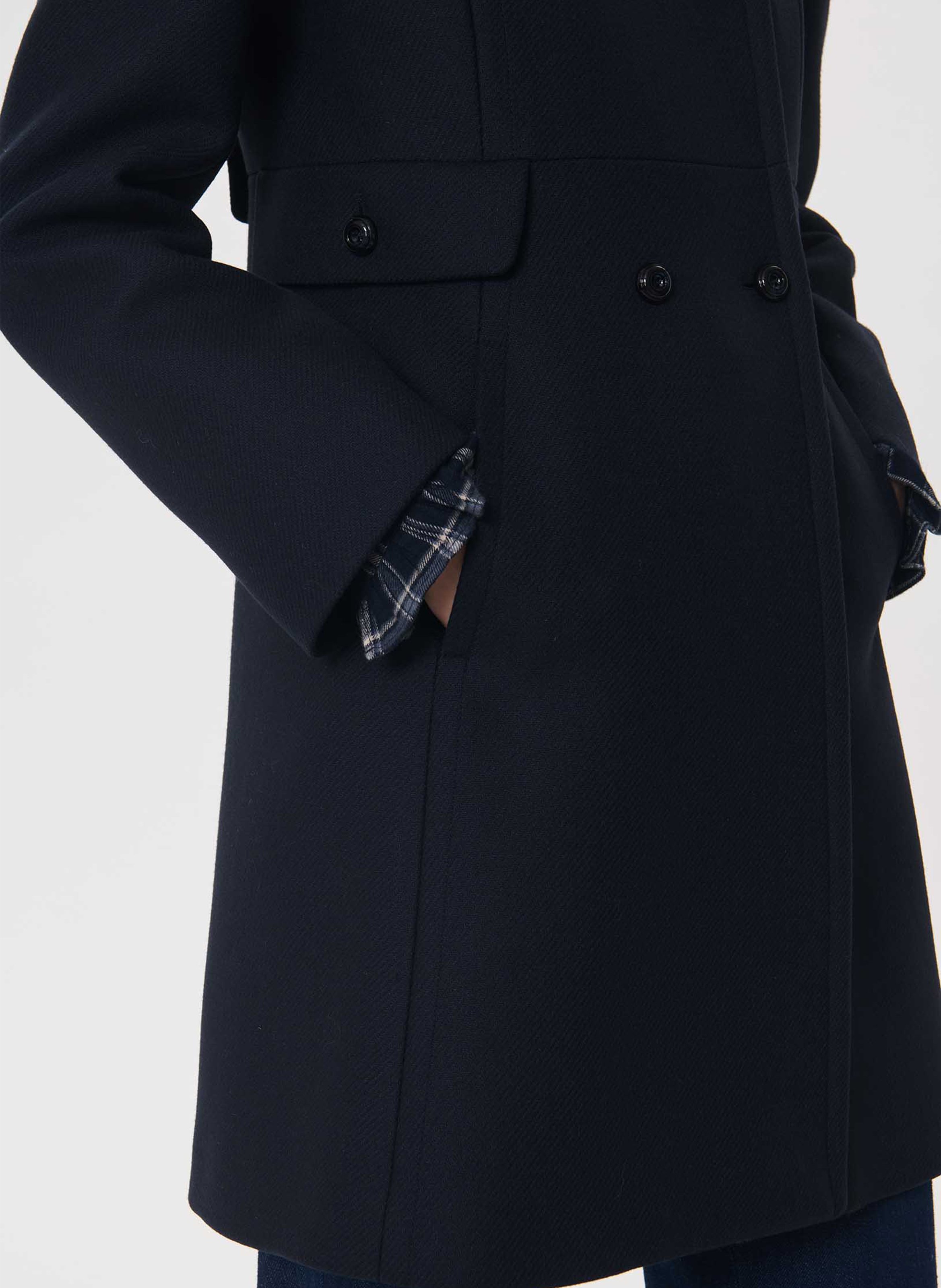 Manteau col classique en laine mélangée TARA JARMON Bleu