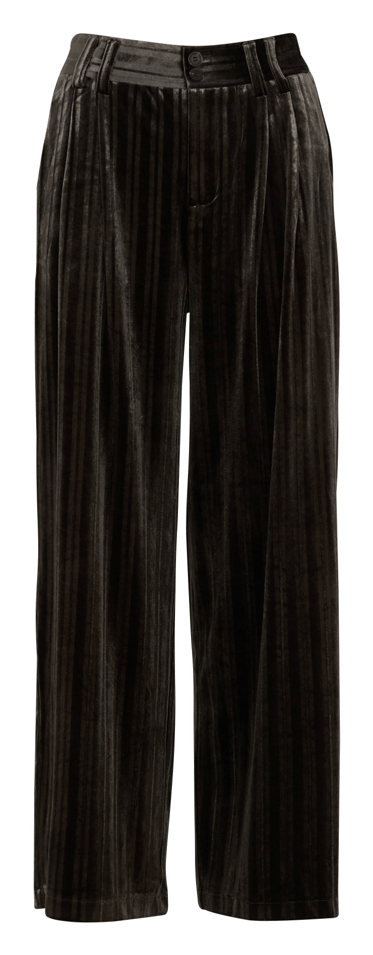 Pantalon large en velours rayé SEE U SOON Vert