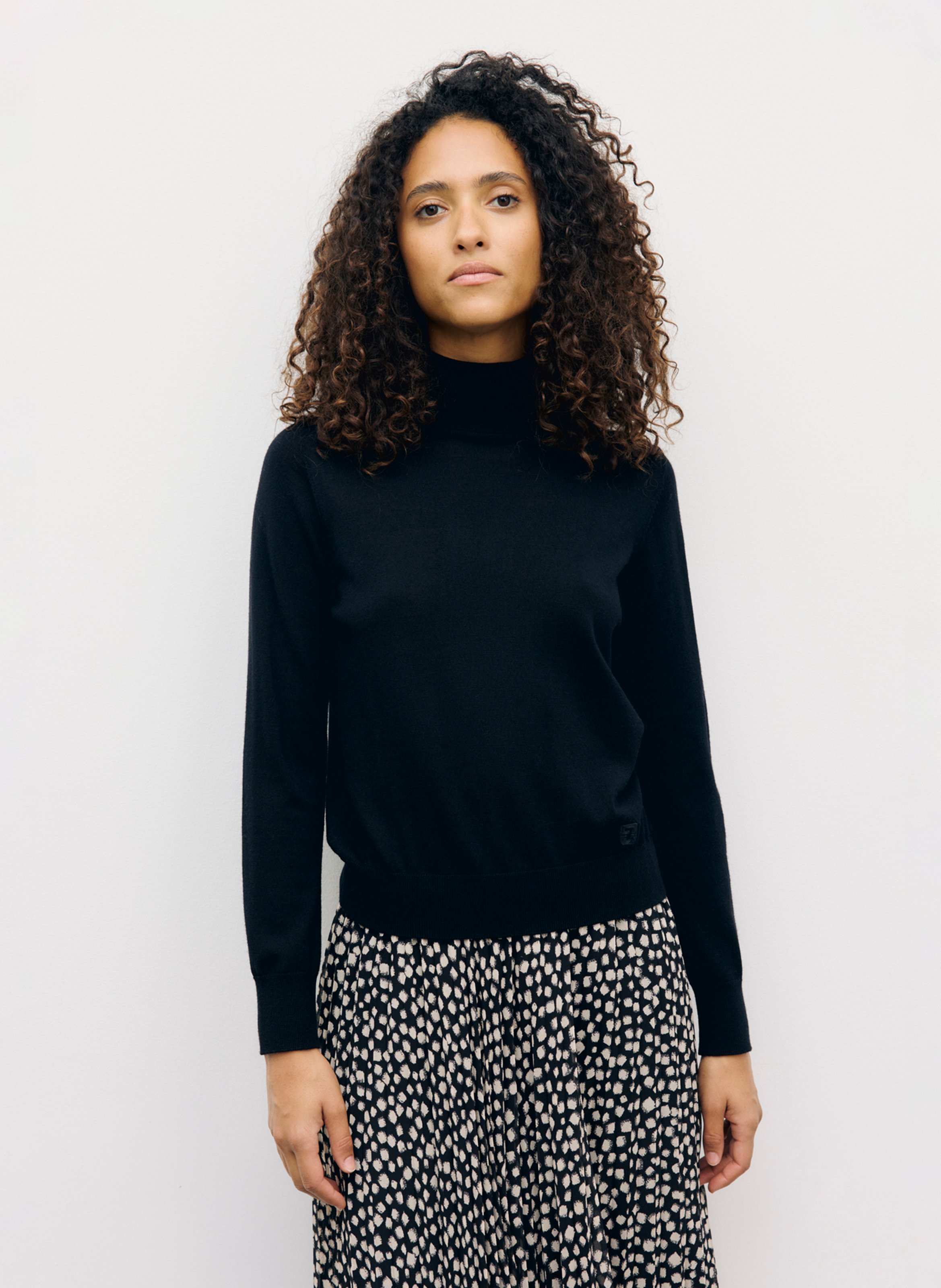 Gerader Pullover mit Rollkragen aus Wolle GERARD DAREL Schwarz
