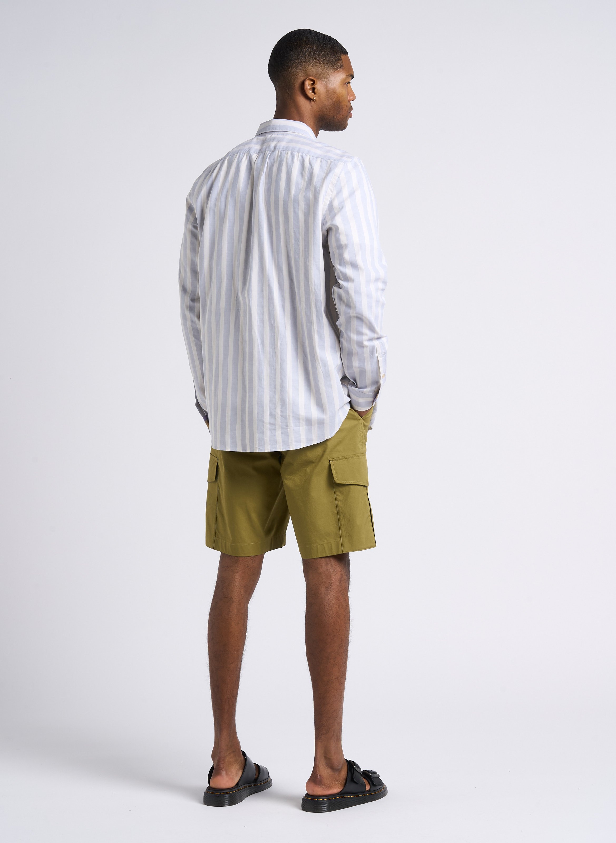 Straight striped cotton shirt with classic collar PAUL SMITH Blue