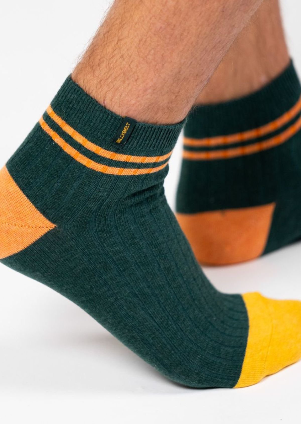 Mid-high combed cotton socks BILLYBELT Green