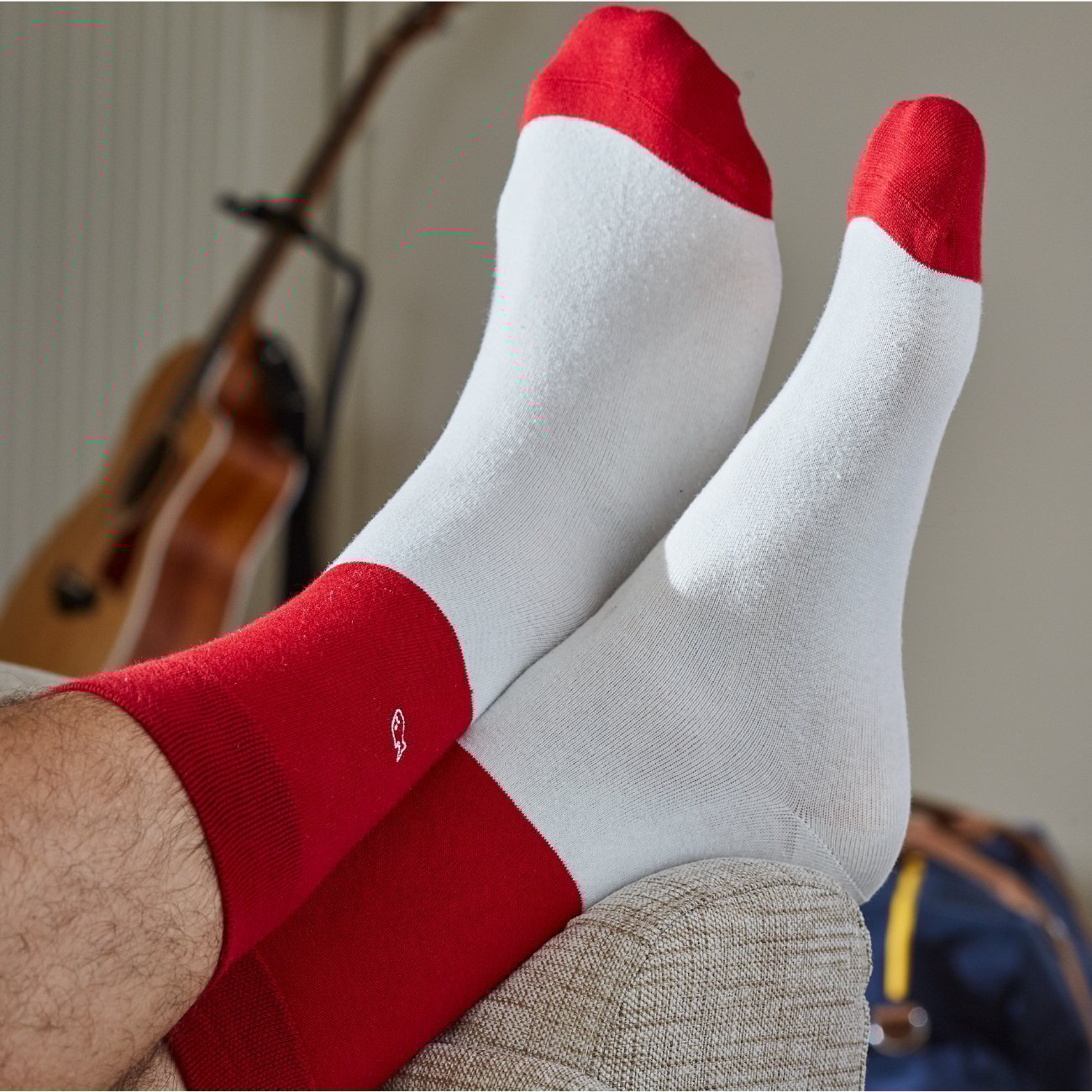 Two-tone combed cotton socks BILLYBELT Red