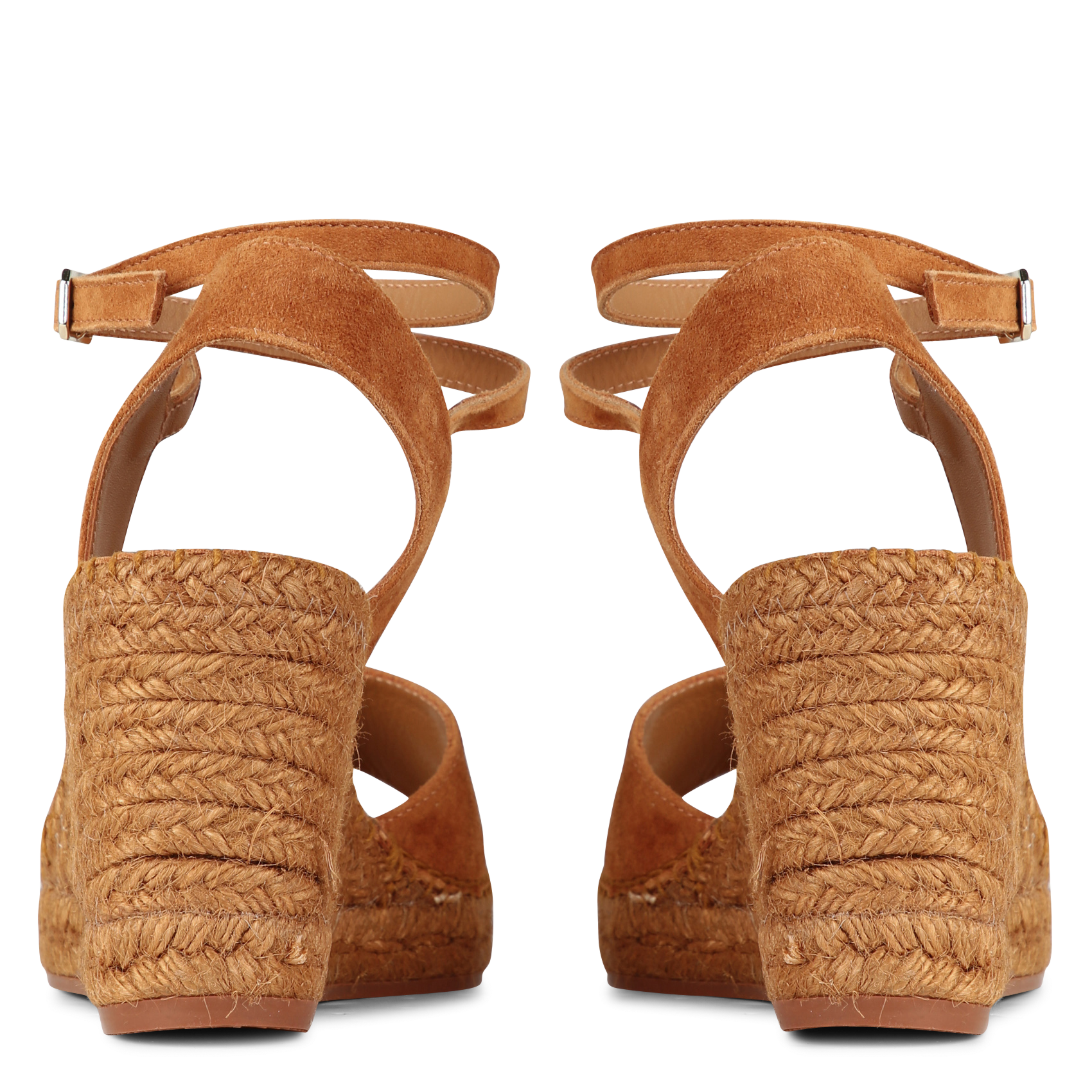 Veloursleder-Sandalen mit Keilabsatz MELLOW YELLOW Braun