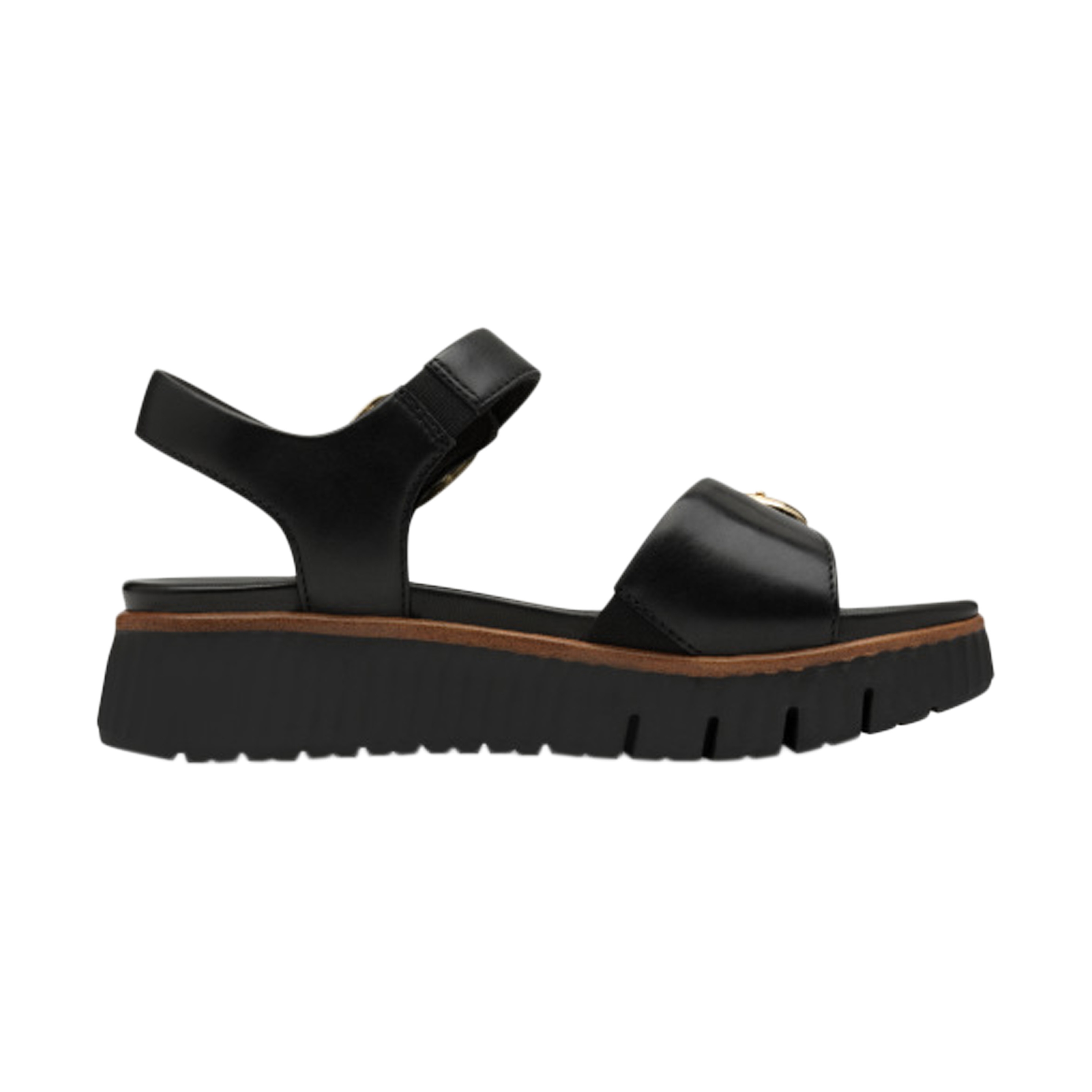 Leather comfort wedge sandals TAMARIS Black