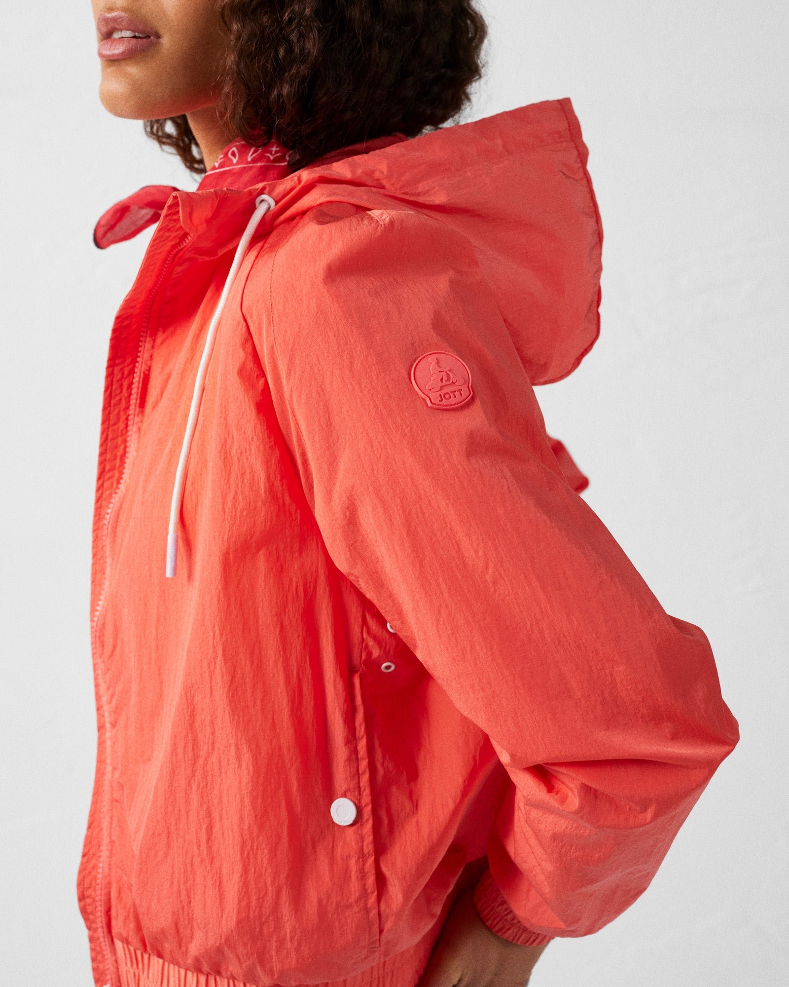 Light hooded windbreaker jacket Alize JOTT Pink