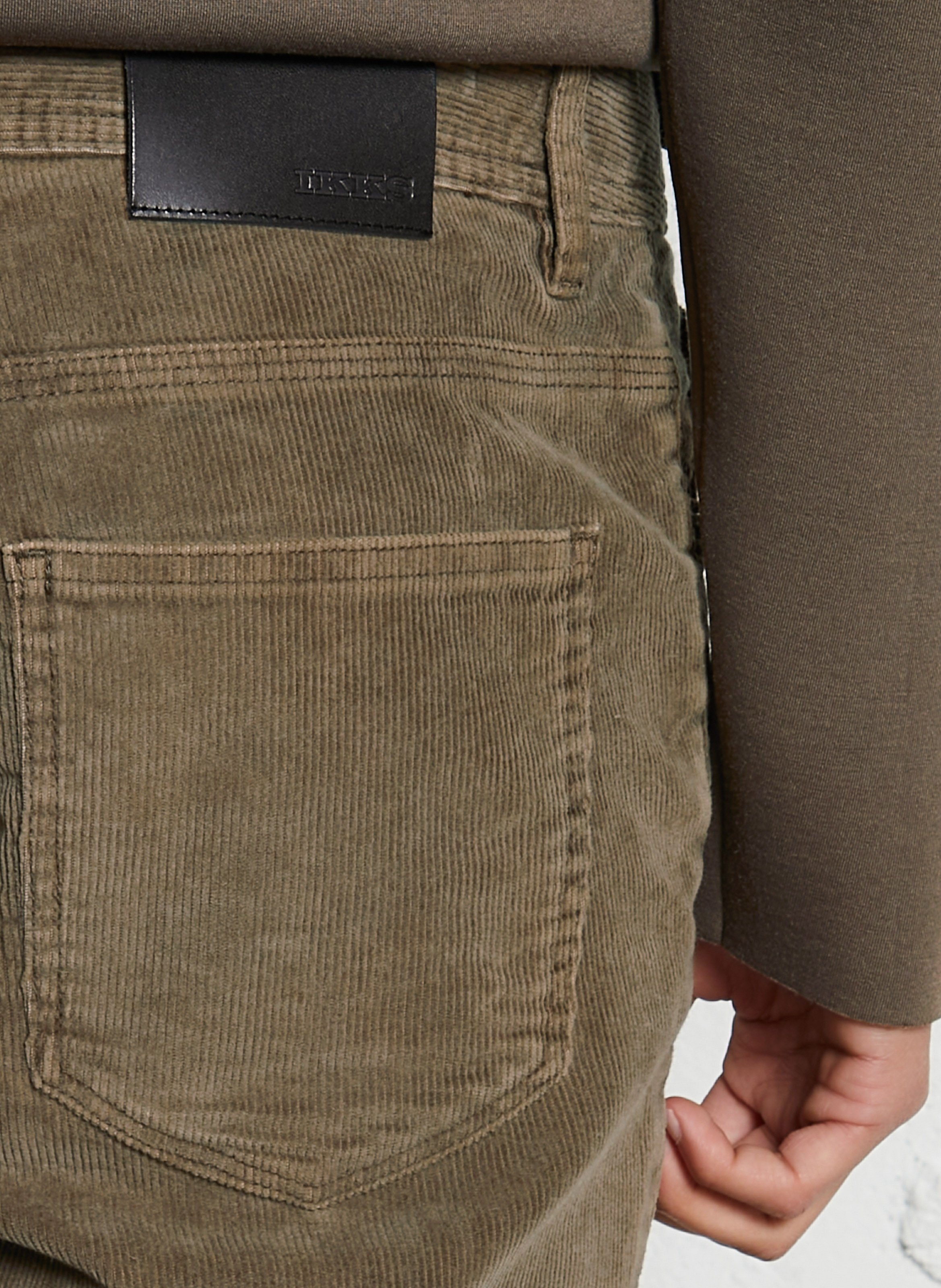 Pantalon van katoenm&eacute;lange met smalle pijp IKKS Bruin