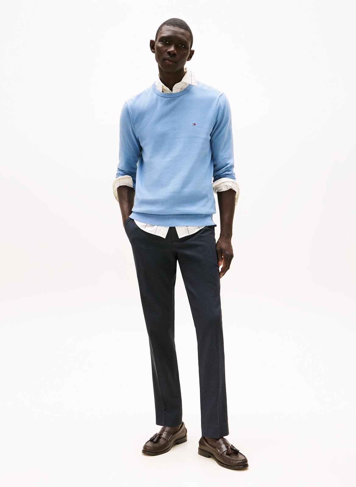 Colour block cotton sweater TOMMY HILFIGER Blue