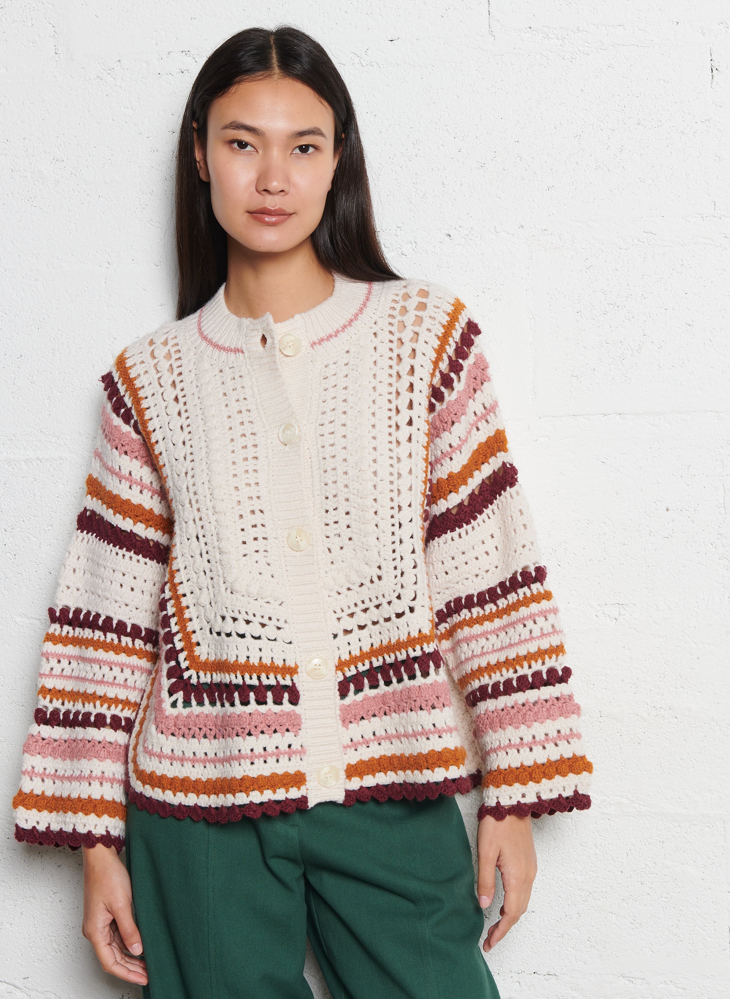 Striped seaside-inspired cardigan with wool LOUISE MISHA Multicolored