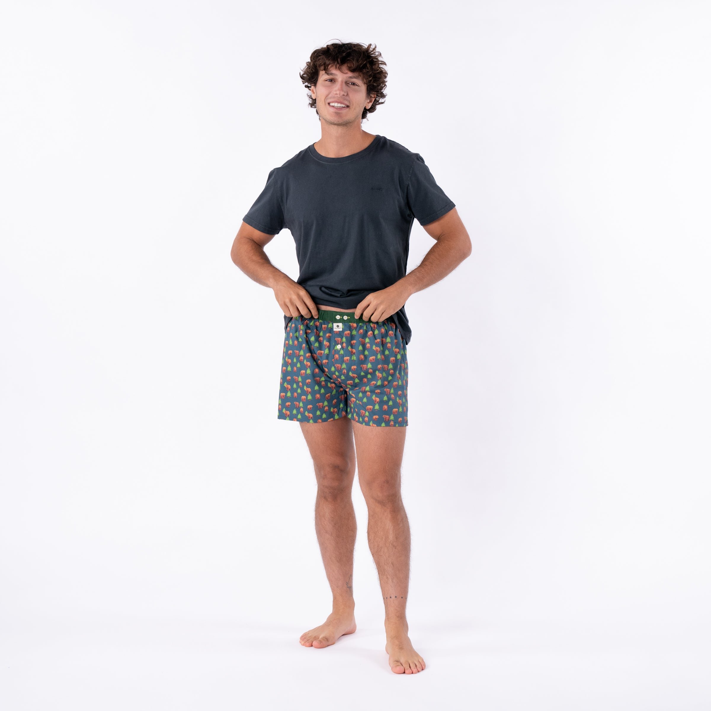 Organic cotton boxer shorts BILLYBELT Green