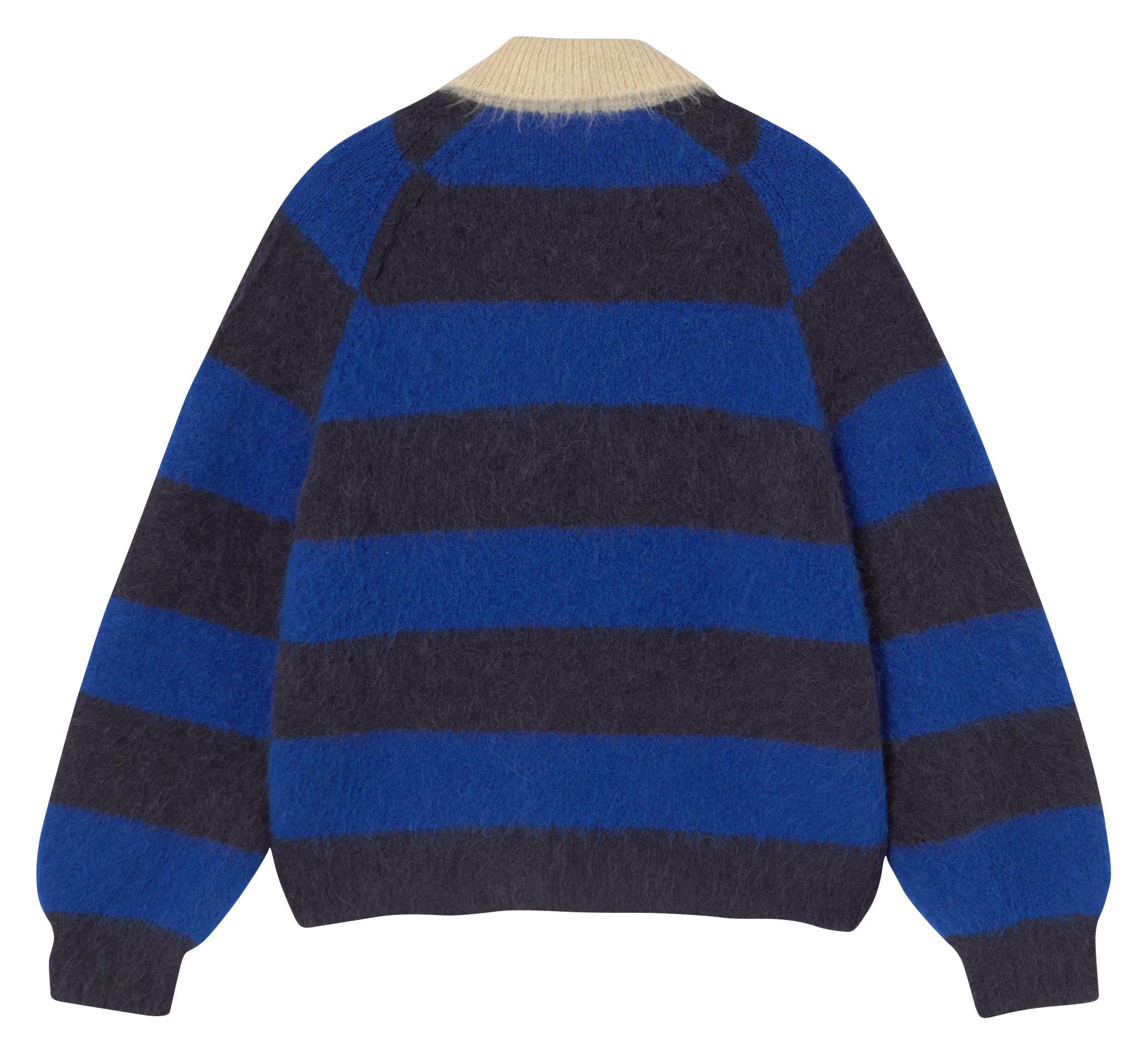 Pull col polo rayé THE TINY BIG SISTER Bleu