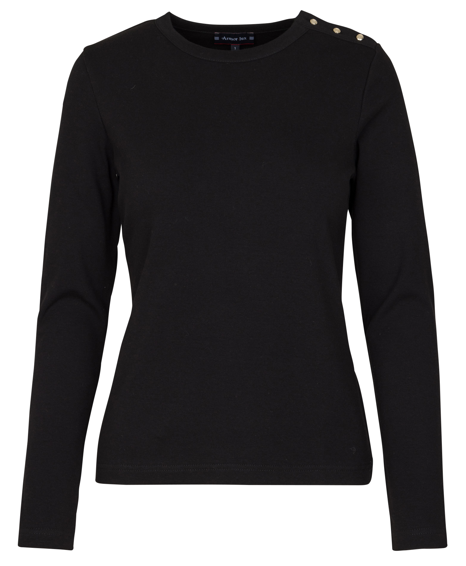 Round-neck straight-cut cotton-blend T-shirt ARMOR LUX Black