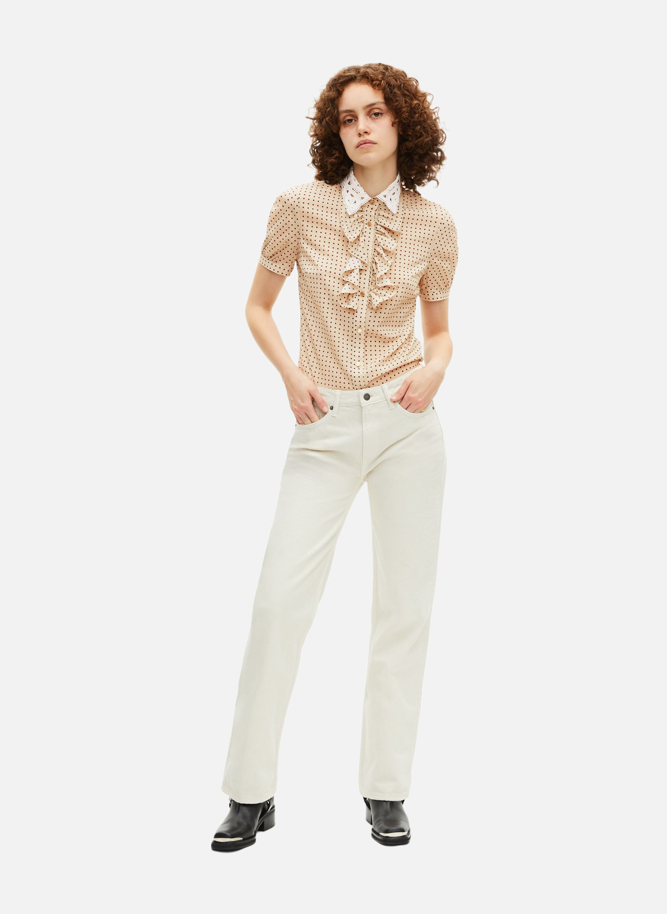Spotted short-sleeved shirt THE KOOPLES Beige