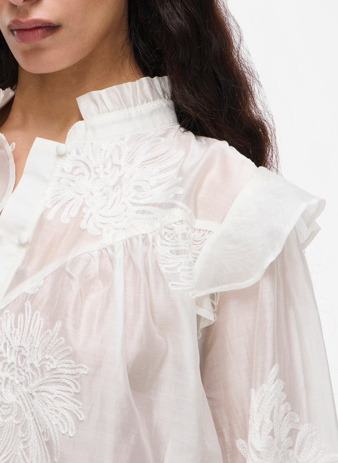 High-neck blouse ROUGE EDIT Beige