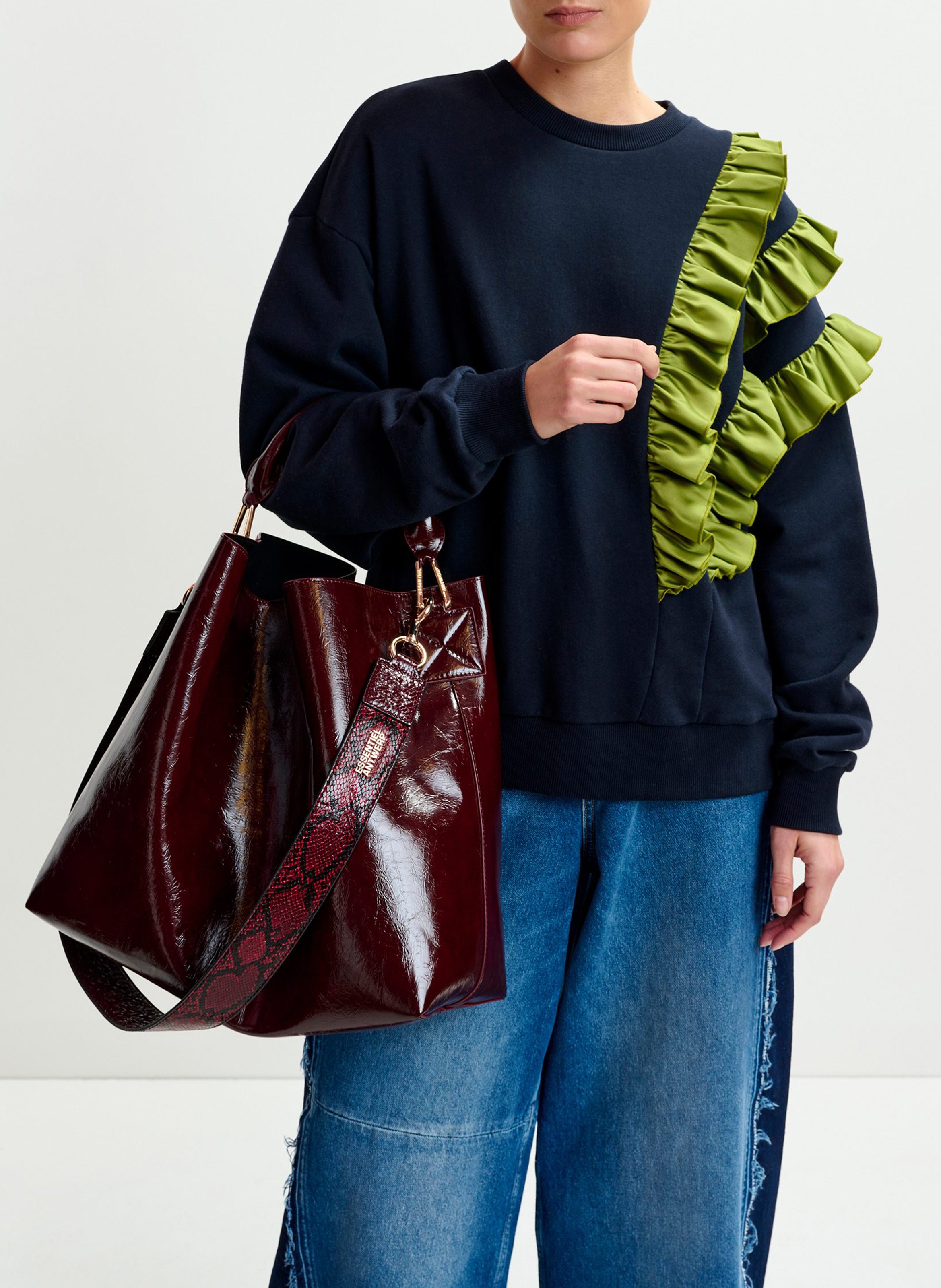 Sweat col rond en coton mélangé ESSENTIEL ANTWERP Bleu