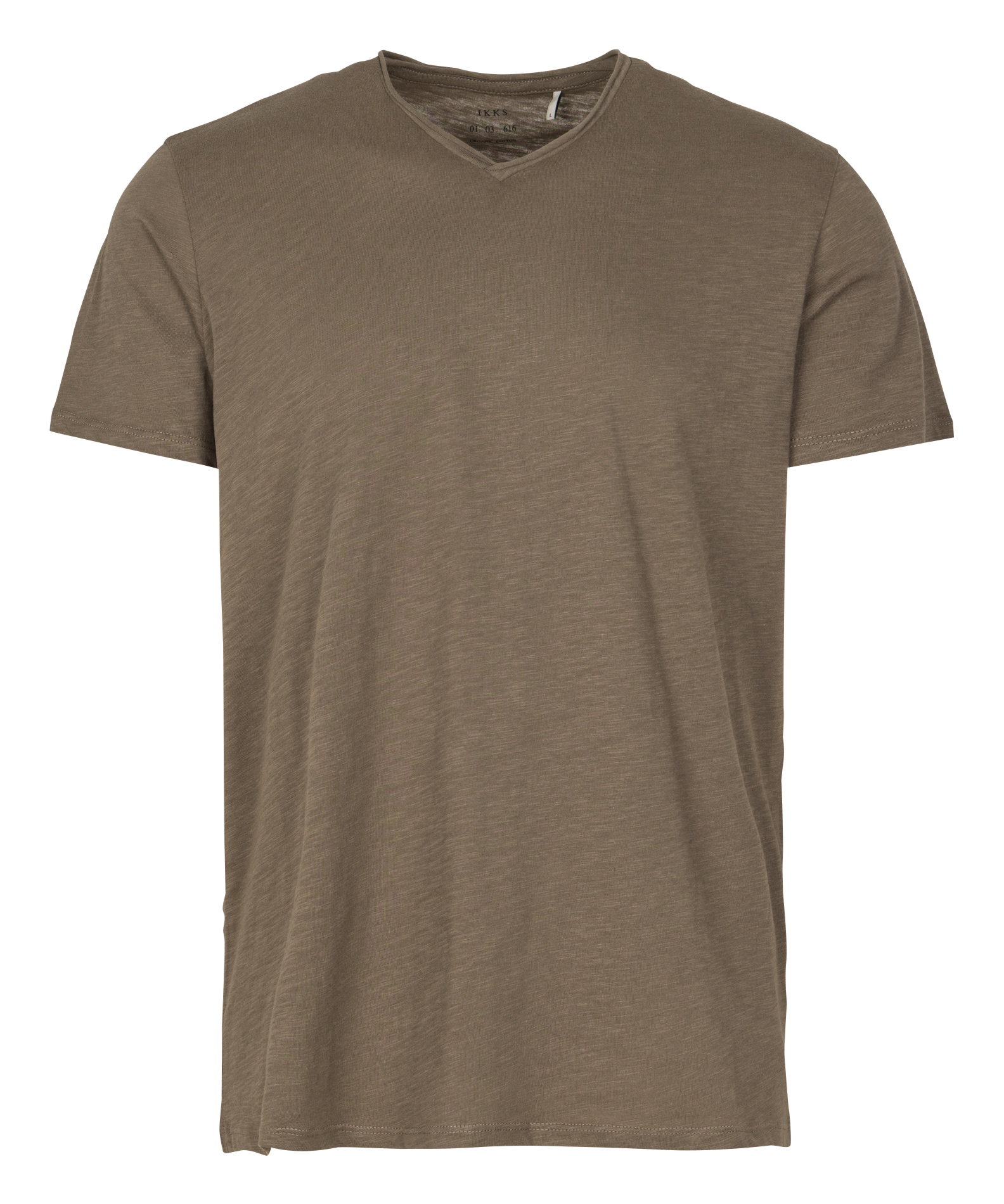 Tee-shirt col v en coton IKKS Marron