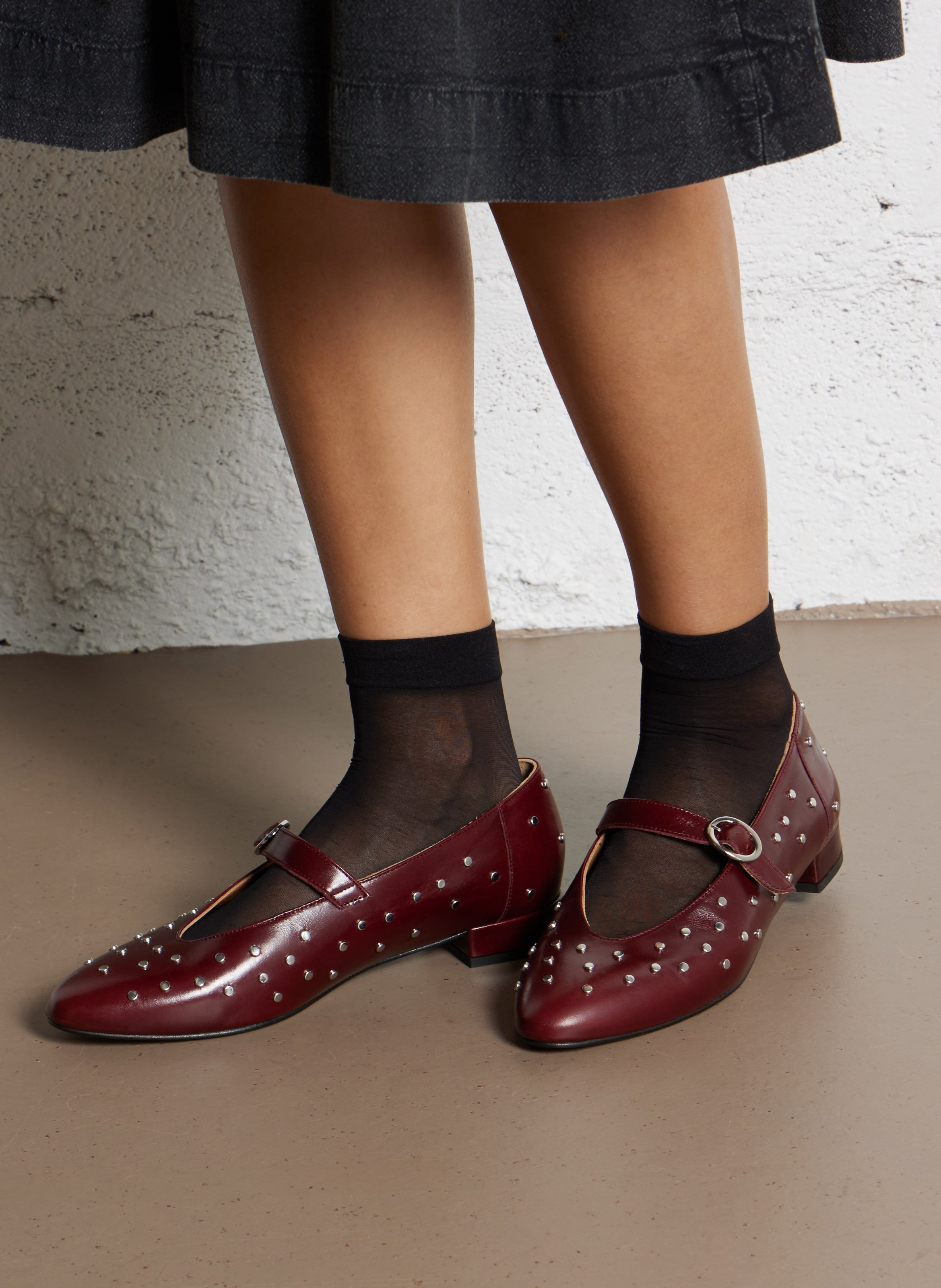 Ballerina's van bedrukt suède leer MAISON TOUFET Rood