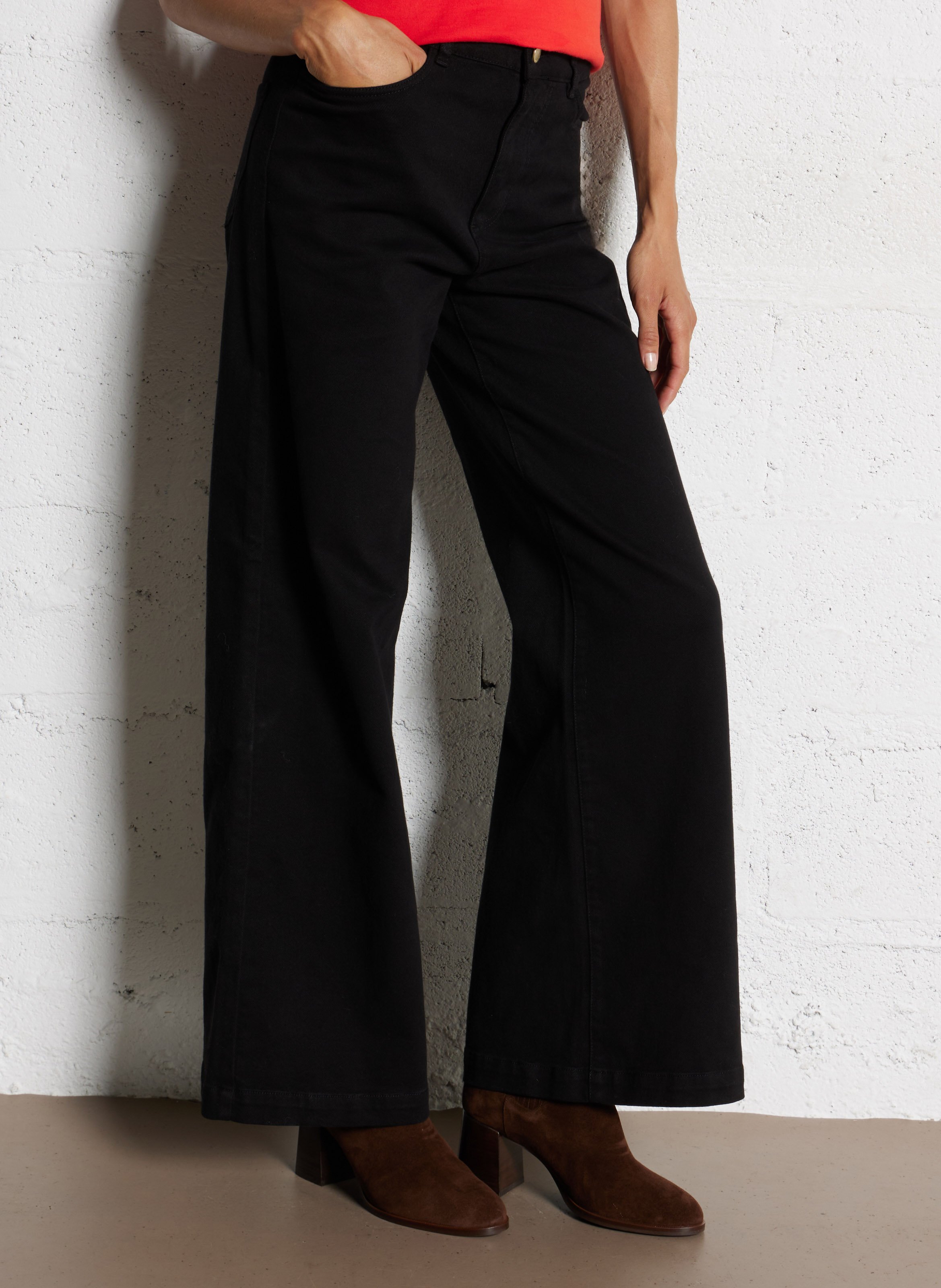 Jean large en coton mélangé I CODE Noir