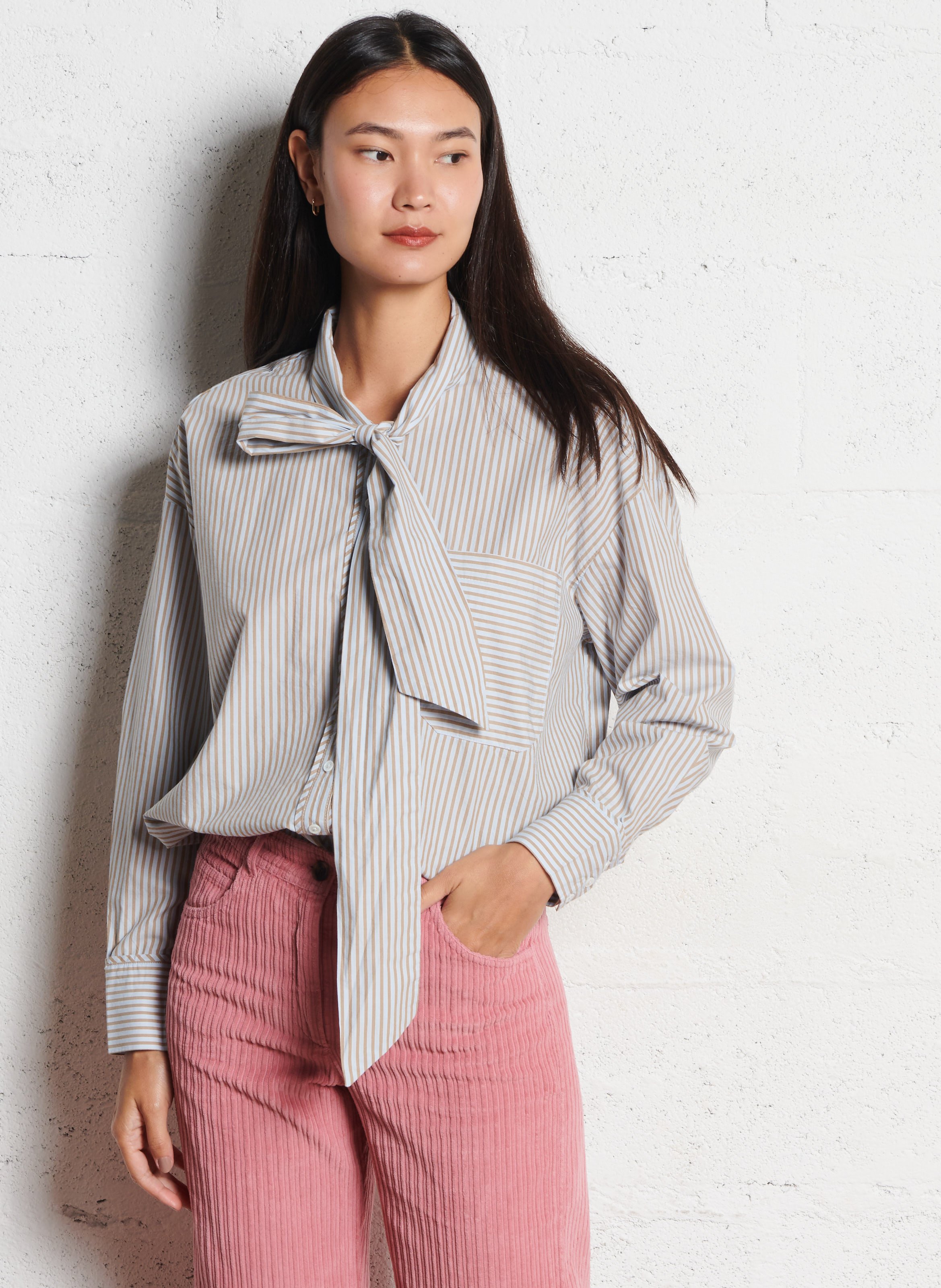 Chemise droite en coton rayé JC SOPHIE Multicolore