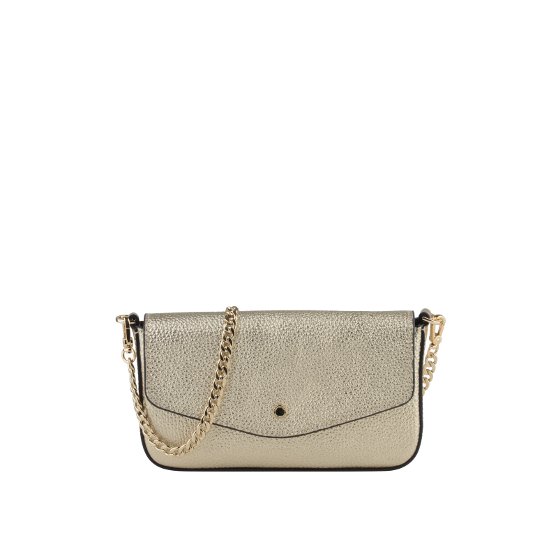 Clutch bag - calfskin POURCHET Golden