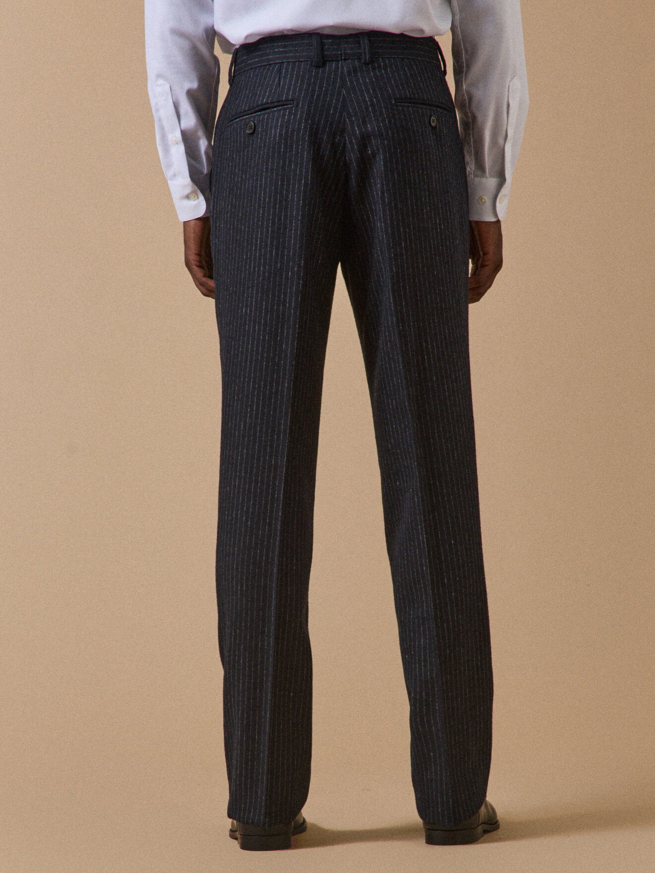 Striped wool suit pants CYRILLUS Blue
