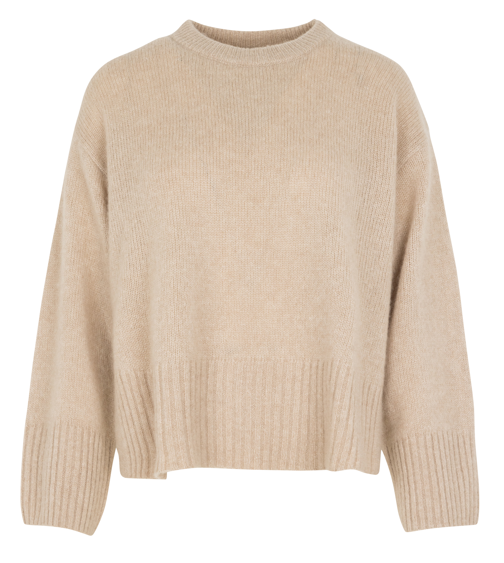 Pull ample col rond en cachemire et soie RUE DE TOKYO Beige