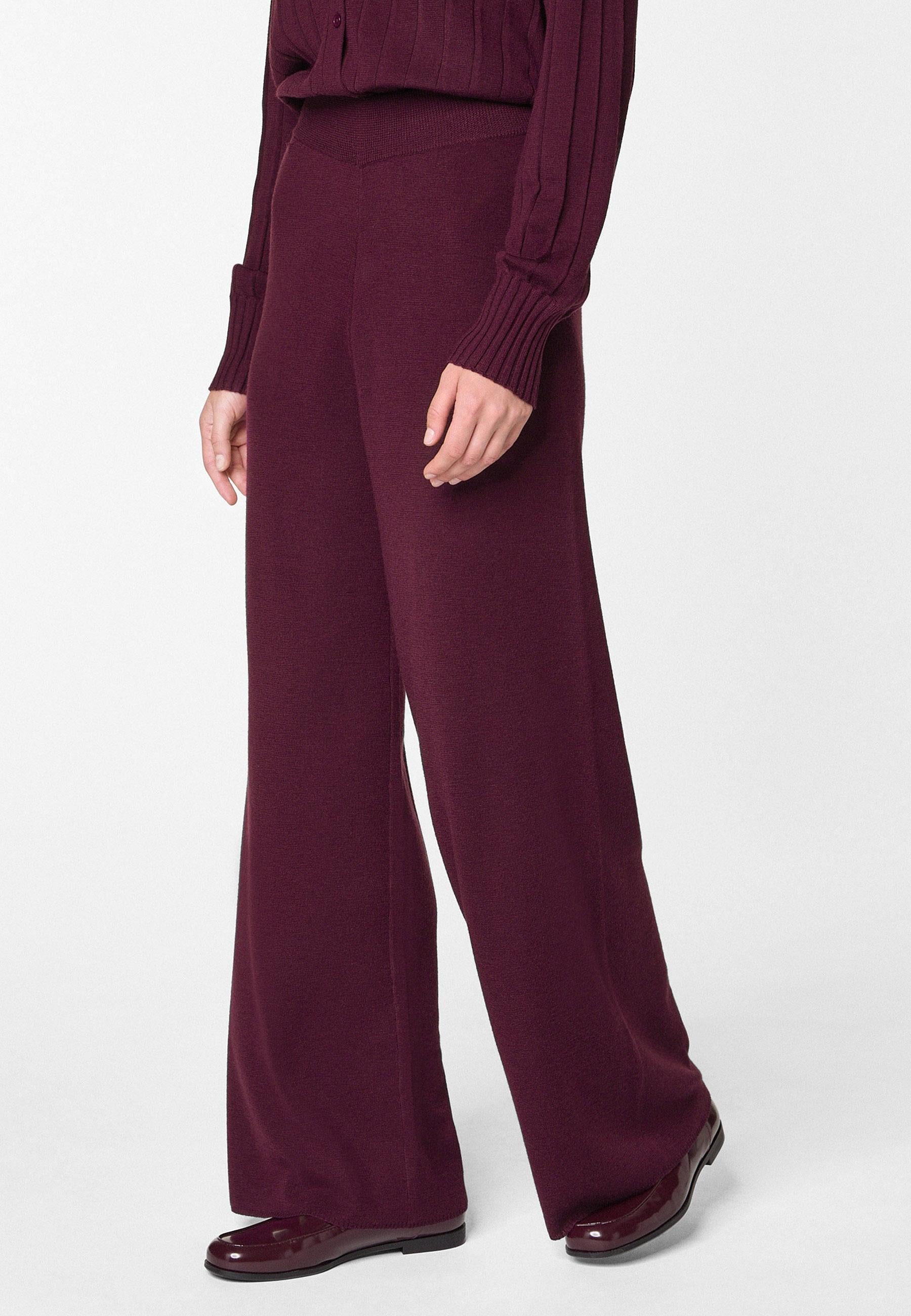 Wide leg merino wool trousers RODIER Purple