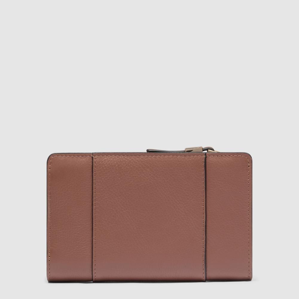 Petite taille, portefeuille pour femmes à deux volets PIQUADRO Brown