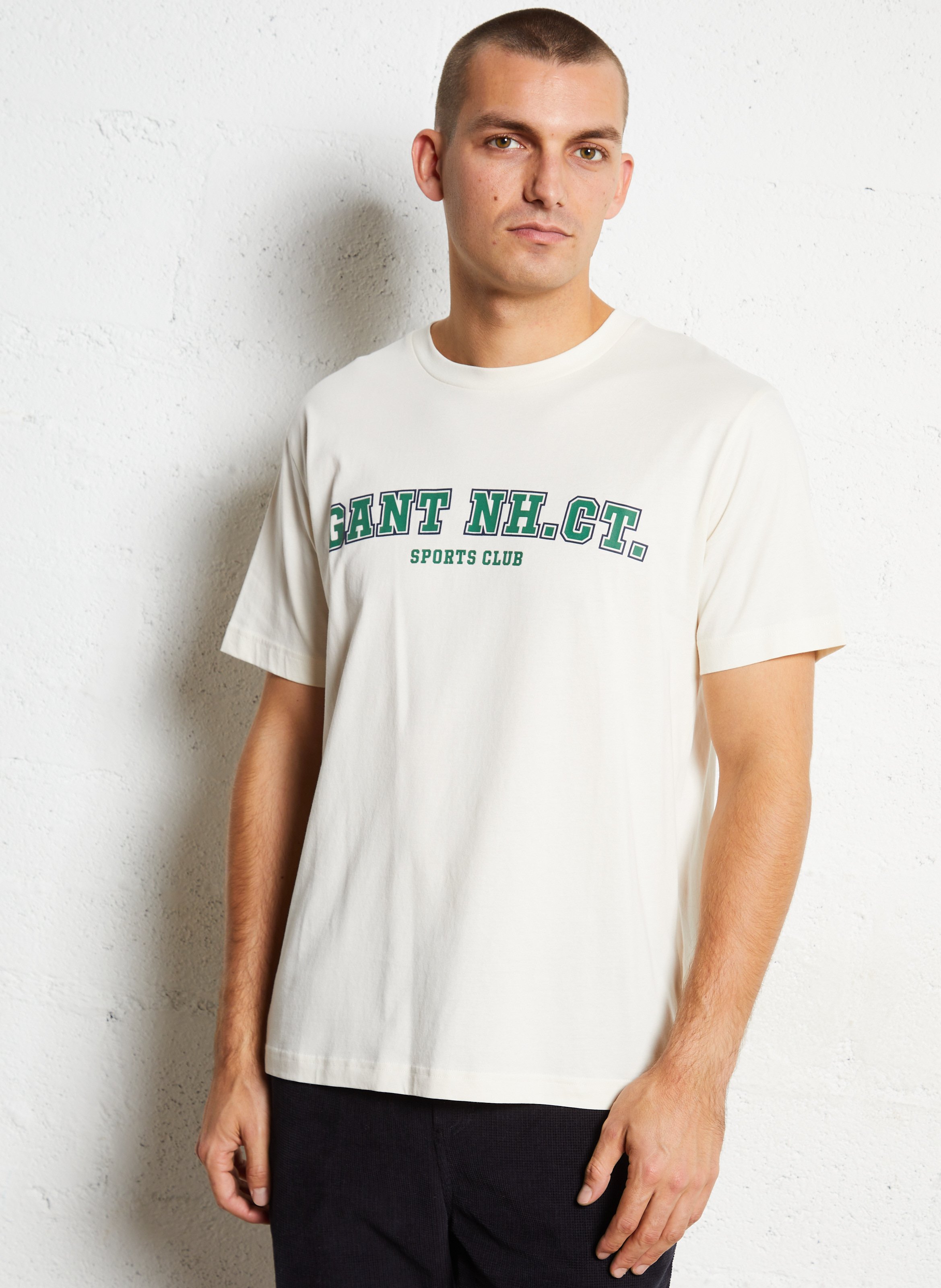 Tee-shirt droit en coton GANT Beige