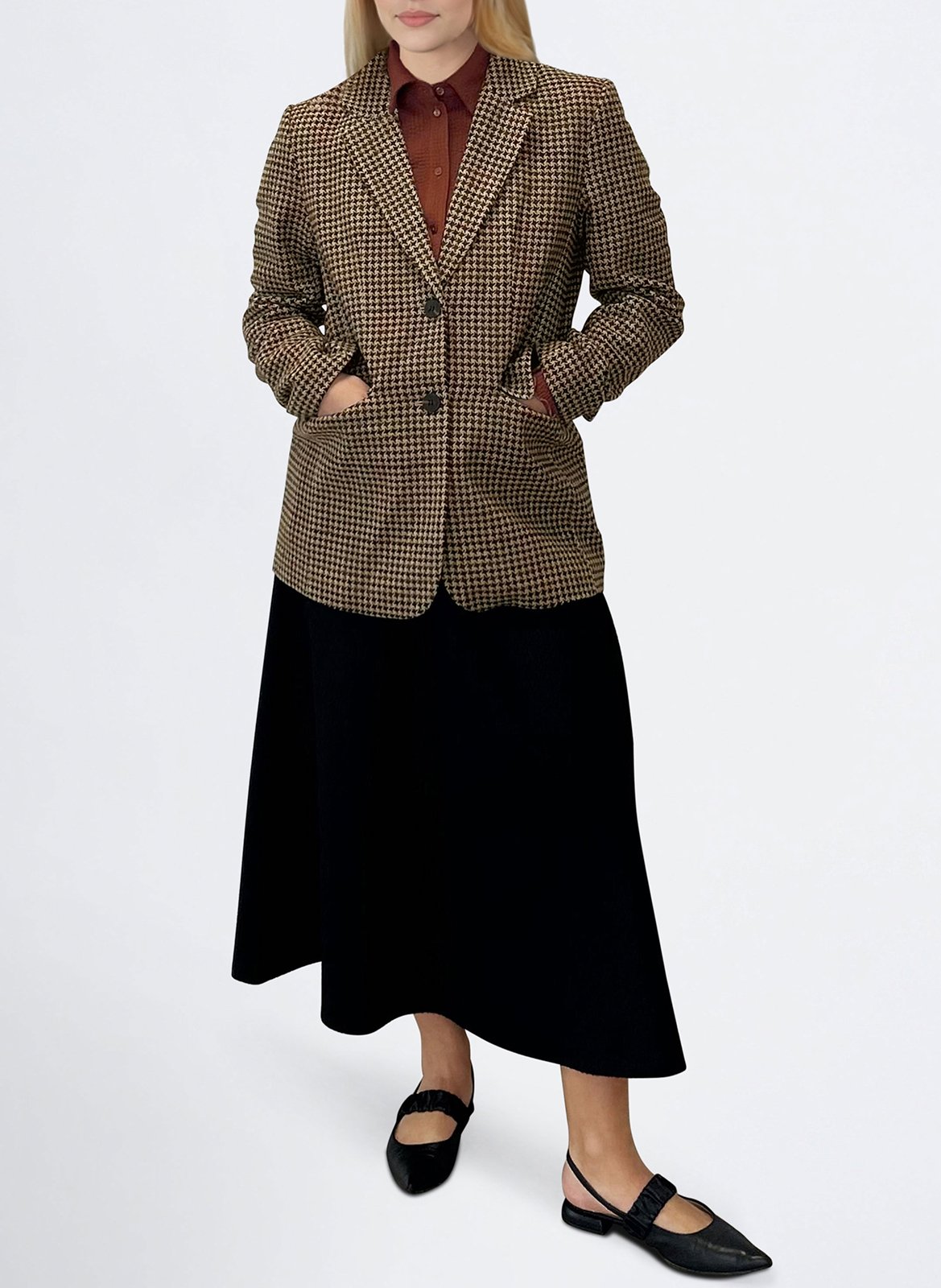 Veste de tailleur à carreaux VILA Beige