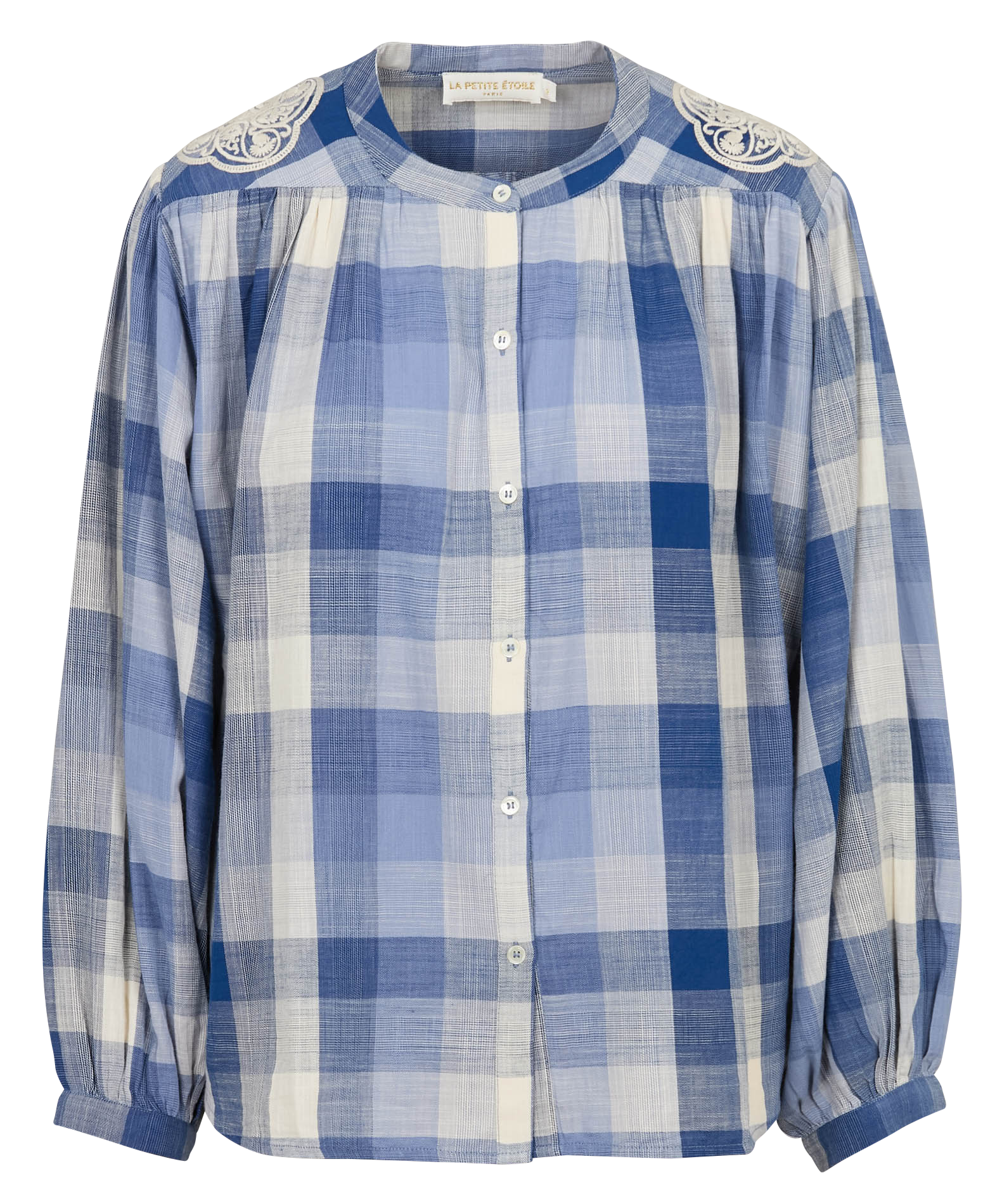 Chemise ample col mao en coton LA PETITE ETOILE Bleu