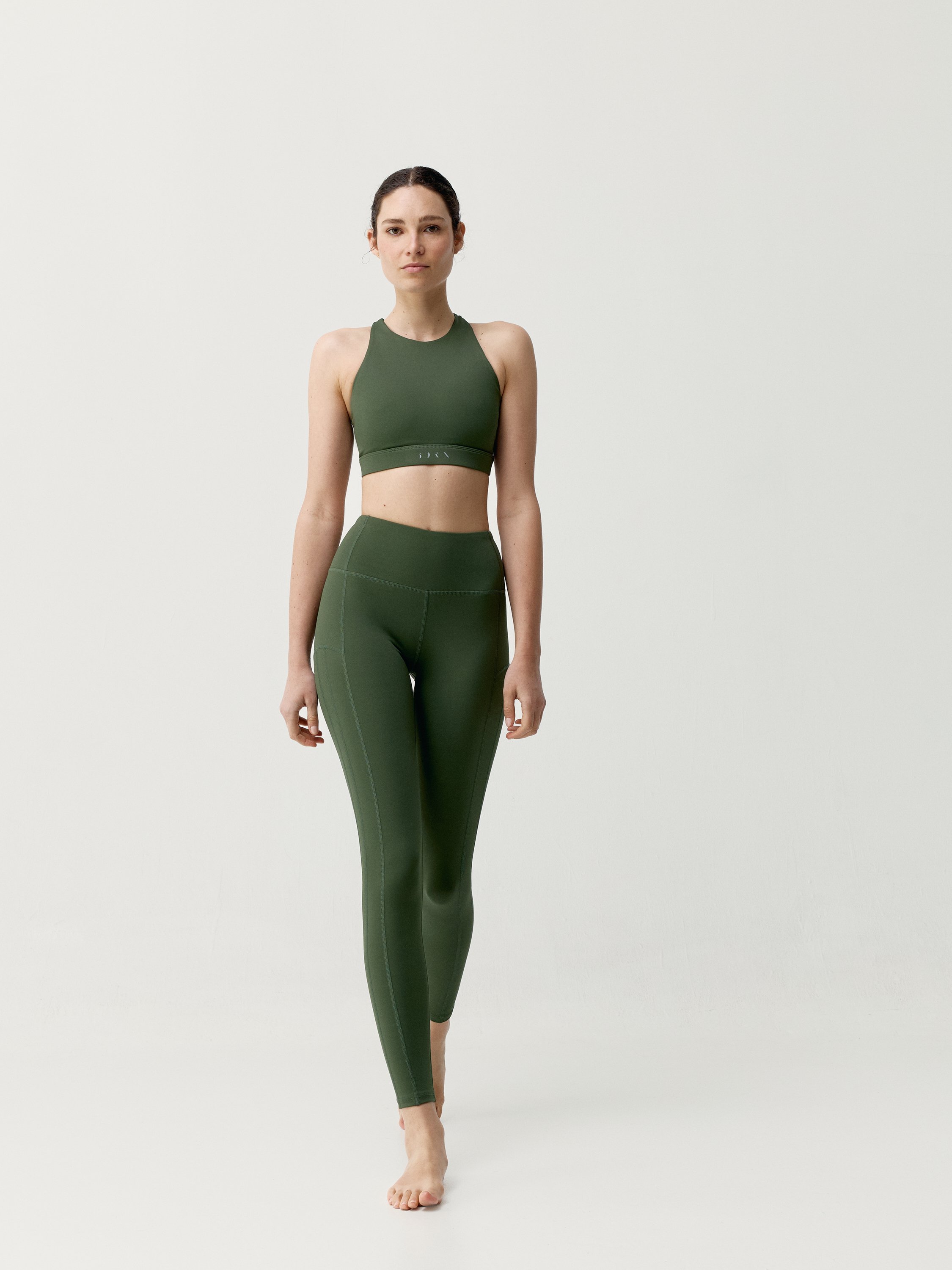 Long performance sports leggings BORN LIVING YOGA Green