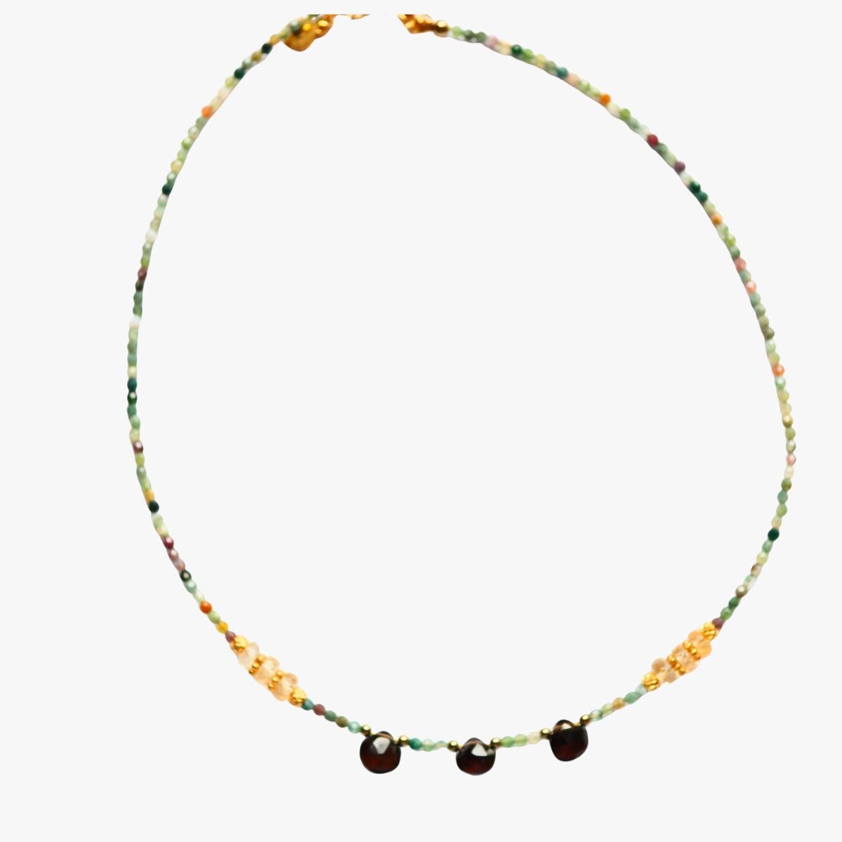 Indian agate necklace GINANDGER Green