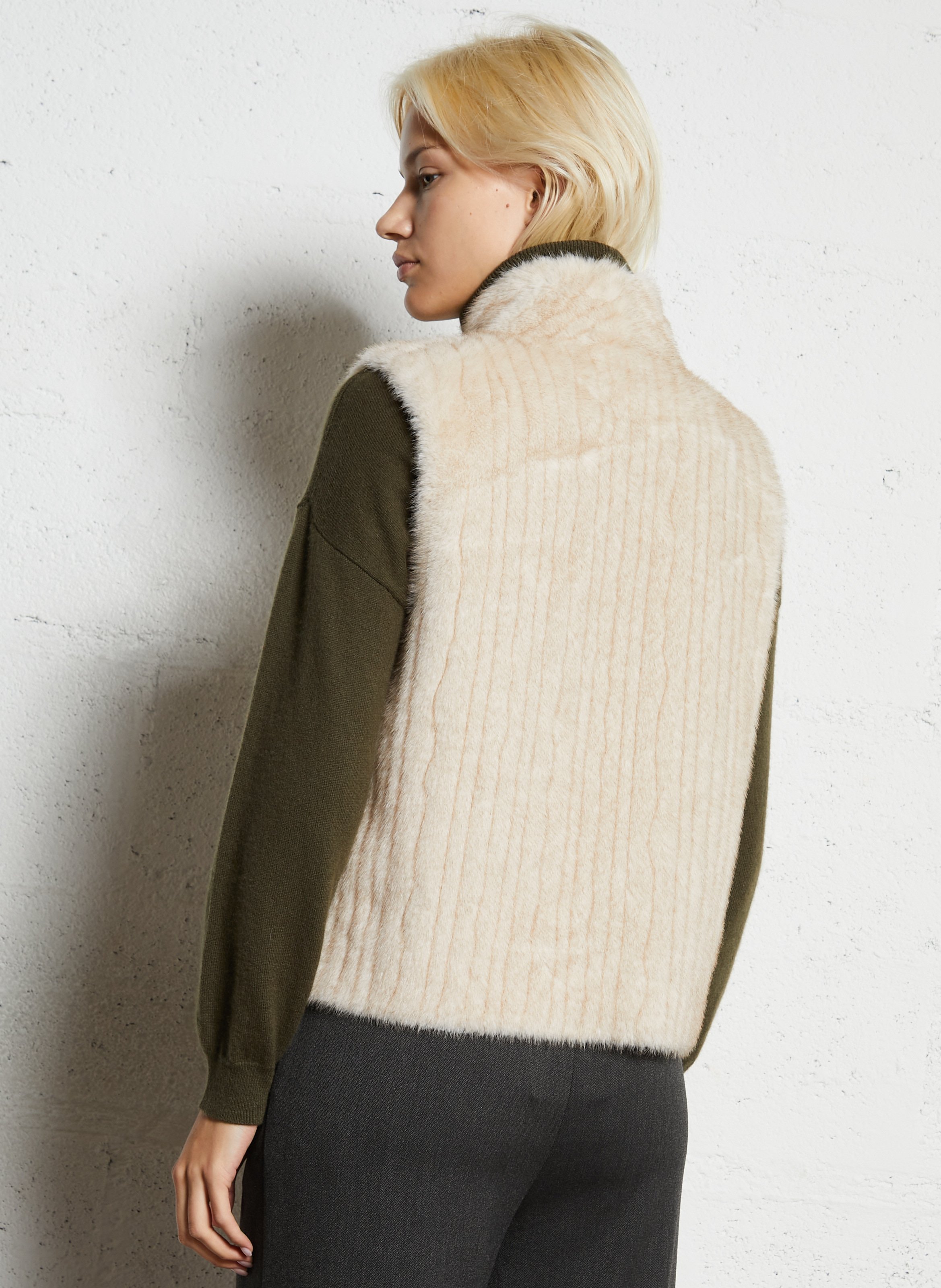 Veste sans manches fausse fourrure SUD EXPRESS Beige