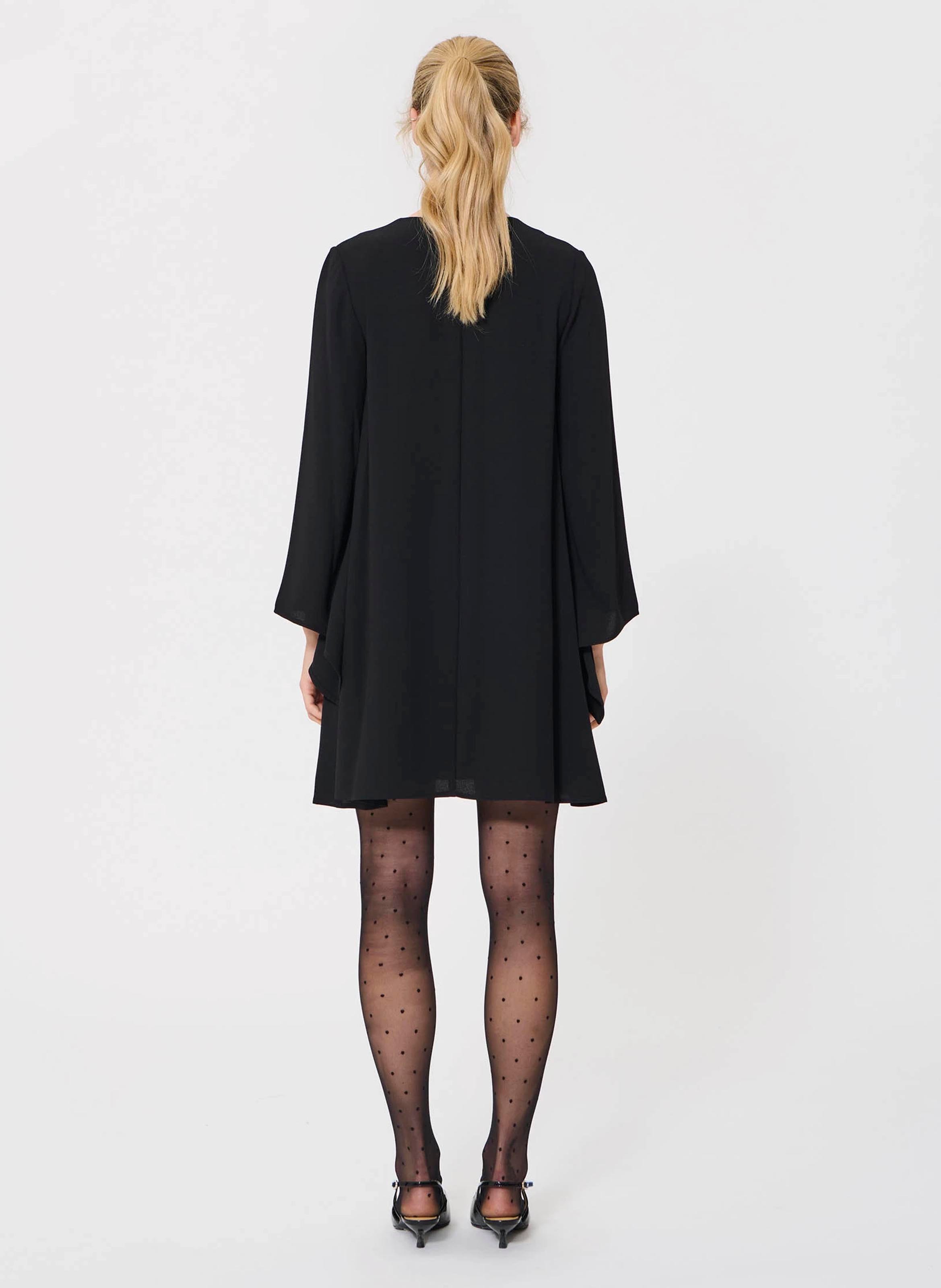 Abito corto scollo tondo TARA JARMON Nero