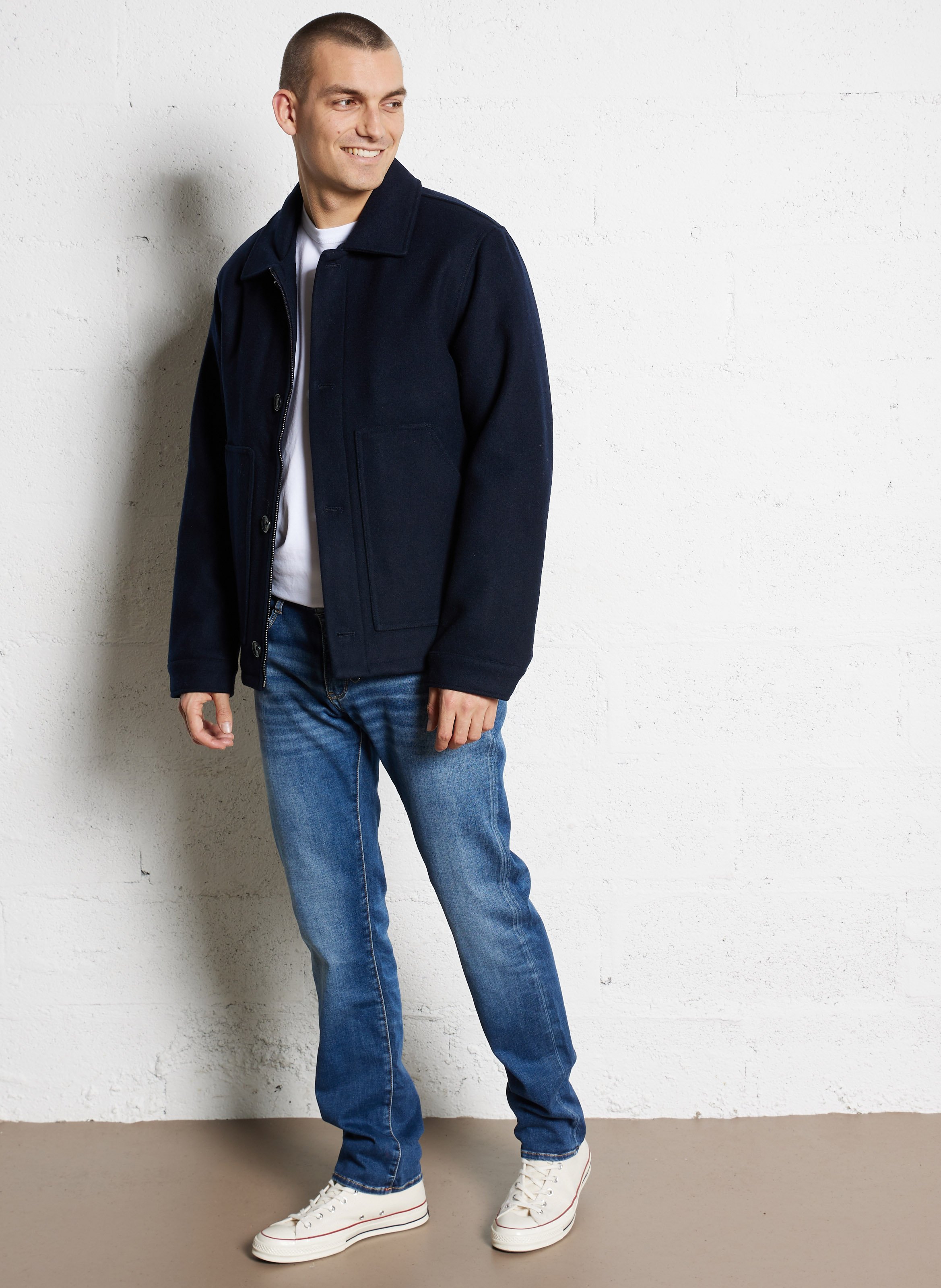 Cotton-blend straight jeans LE TEMPS DES CERISES Blue