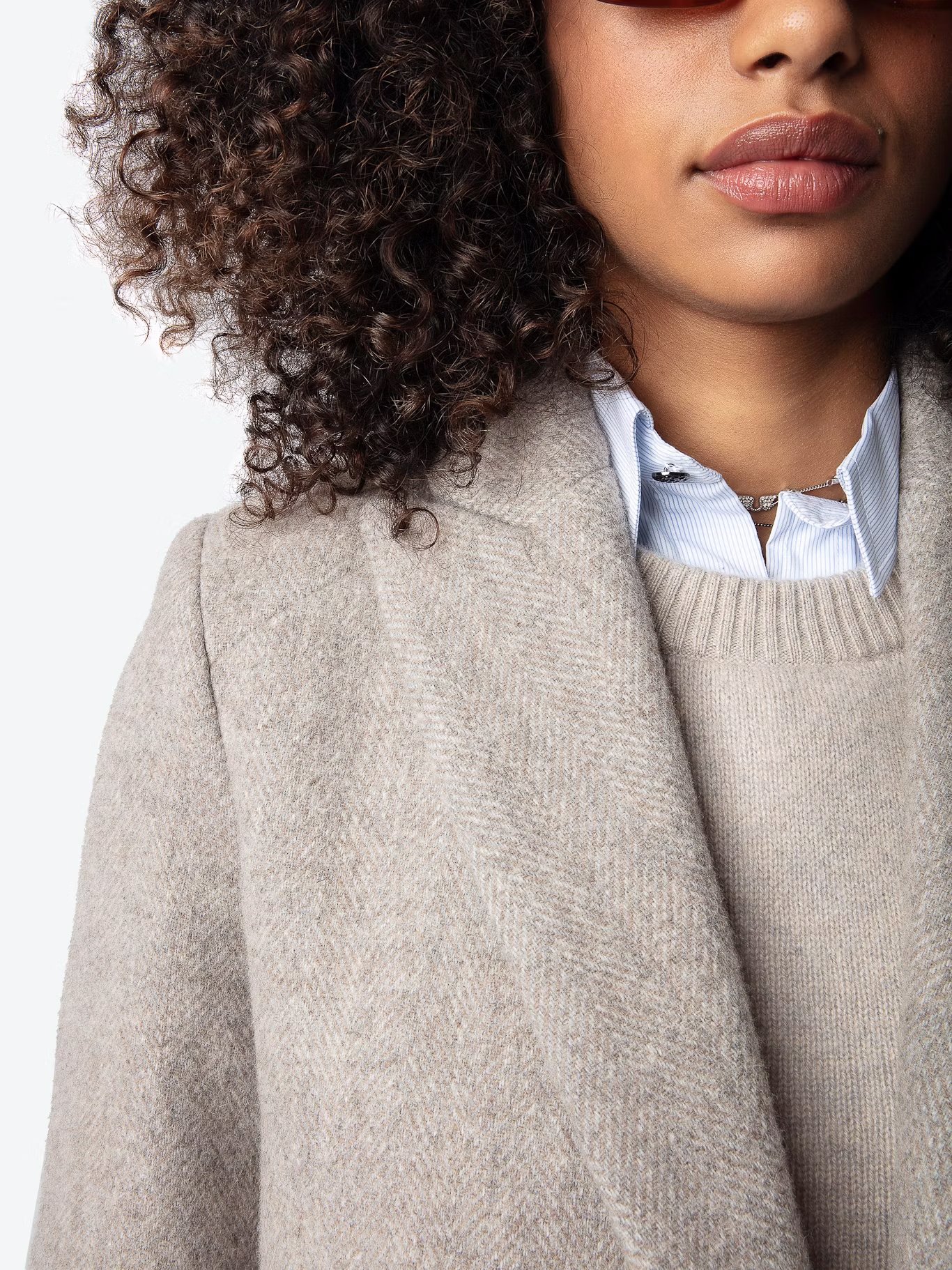 Manteau droit en laine recyclée  ZADIG&VOLTAIRE Beige